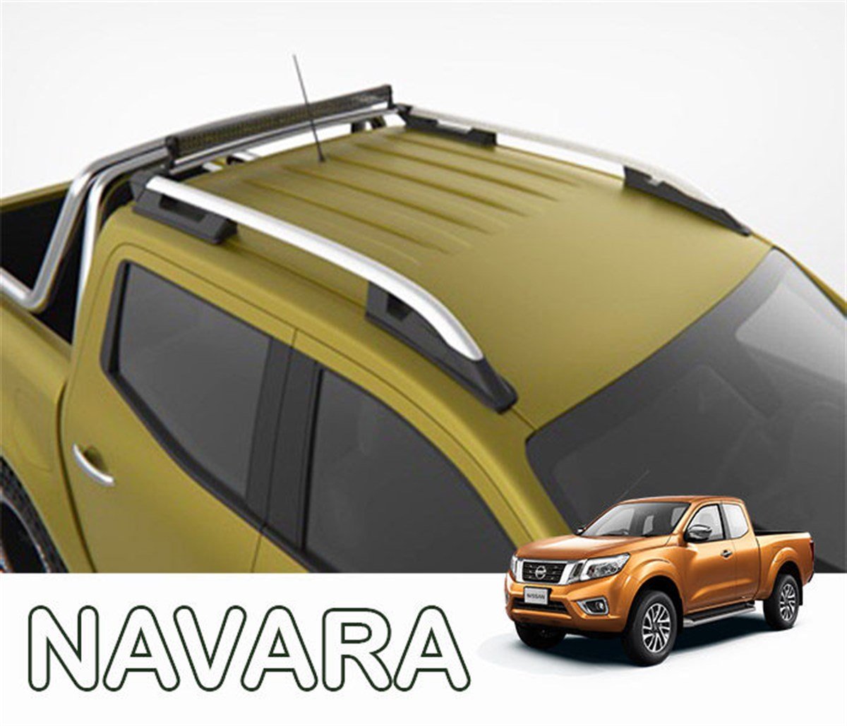 Nissan Navara Tavan Çıtası Rayı Lüks Falcon Serisi Siyah Gri