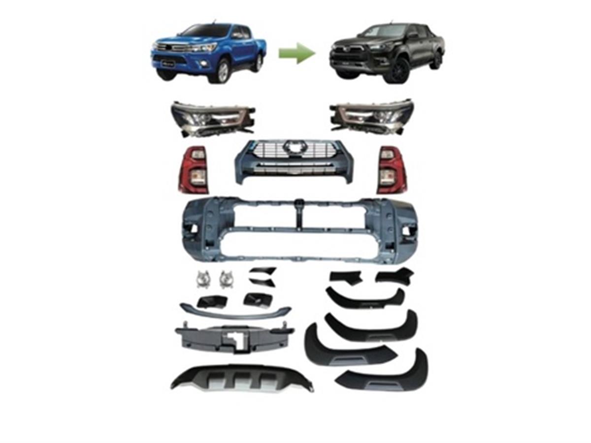 Toyota Hilux Revo 2016-2020 İçin 2021+ Rocco Dönüşüm Far&Stop Dahil (Full FacelşftT) Body Kit