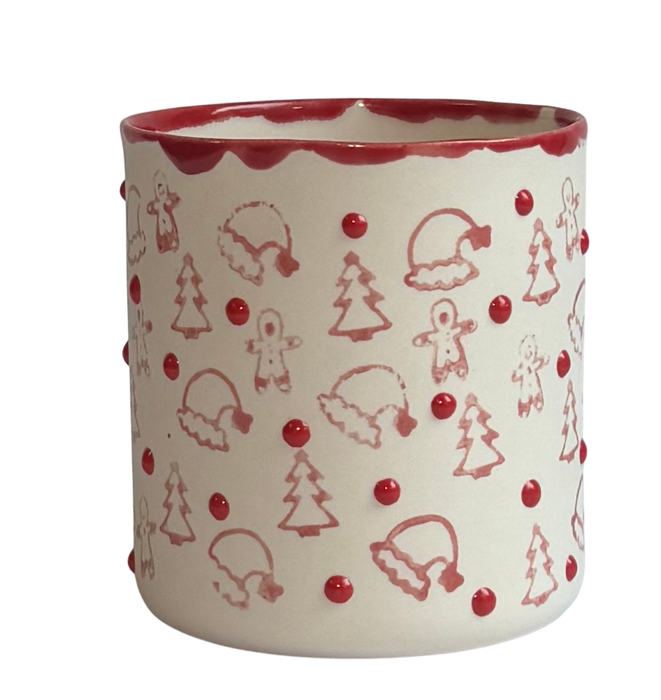 NEW YEAR NO 2/ LARGE- Red PORSELEN BARDAK