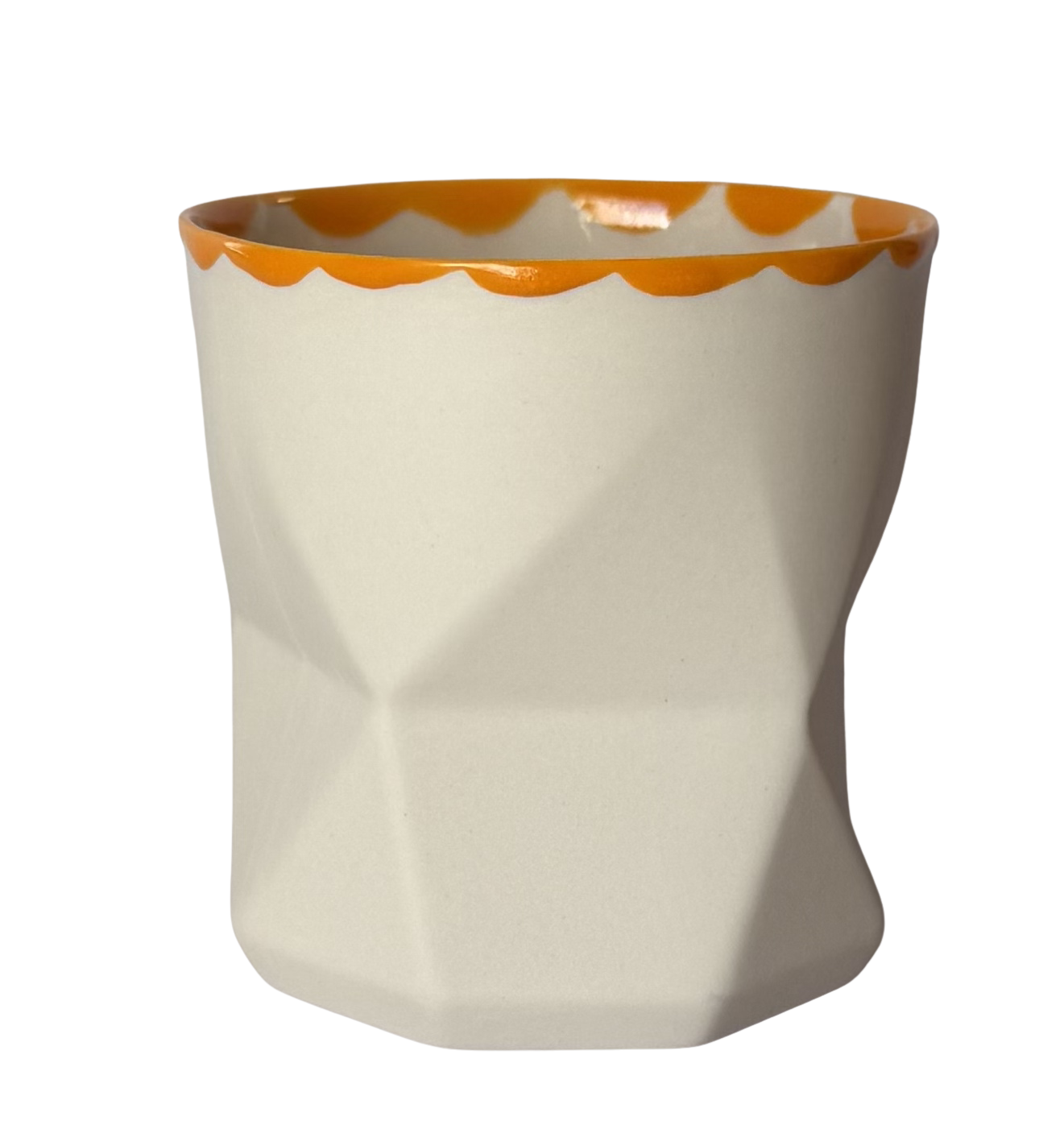 OTTO-WHITE/ORANGE RIM PORSELEN BARDAK