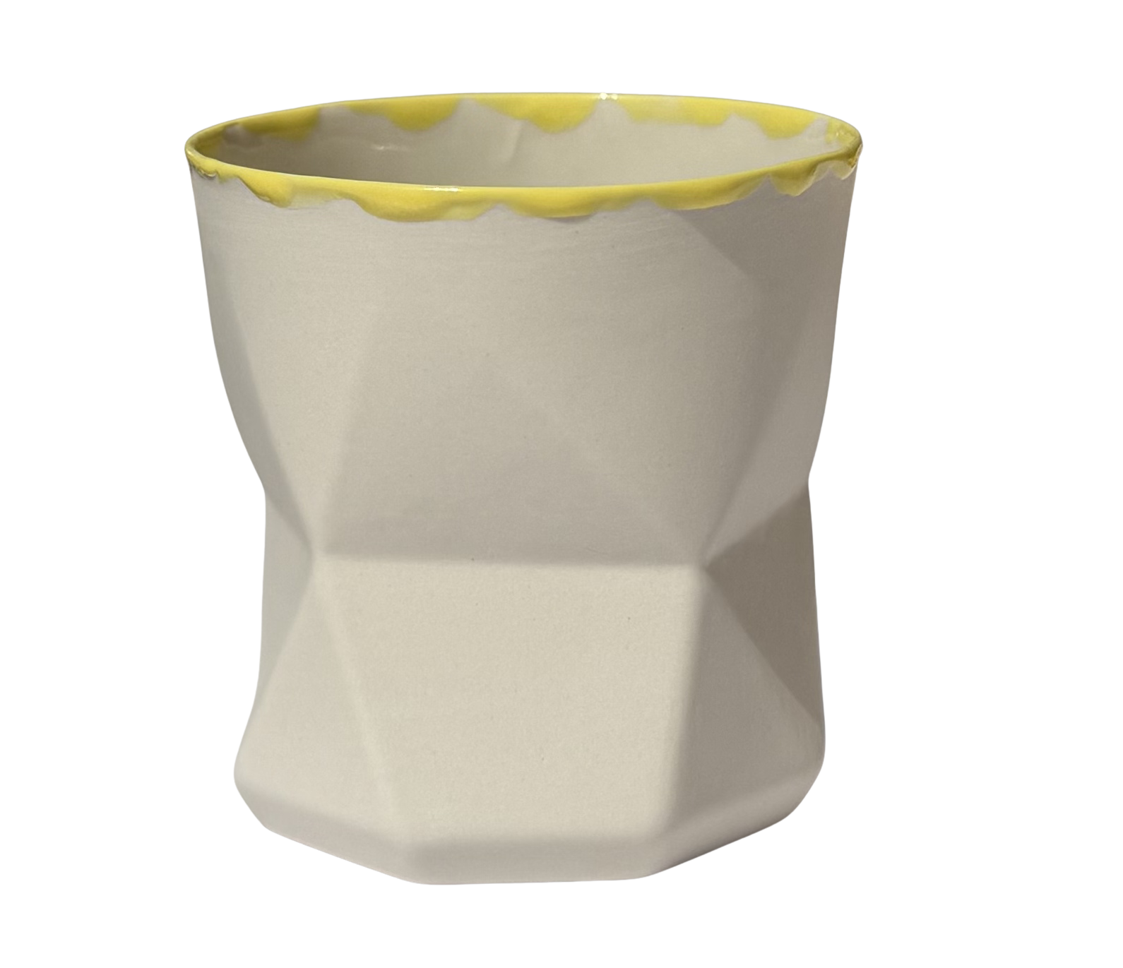 OTTO-WHITE/YELLOW RIM PORSELEN BARDAK