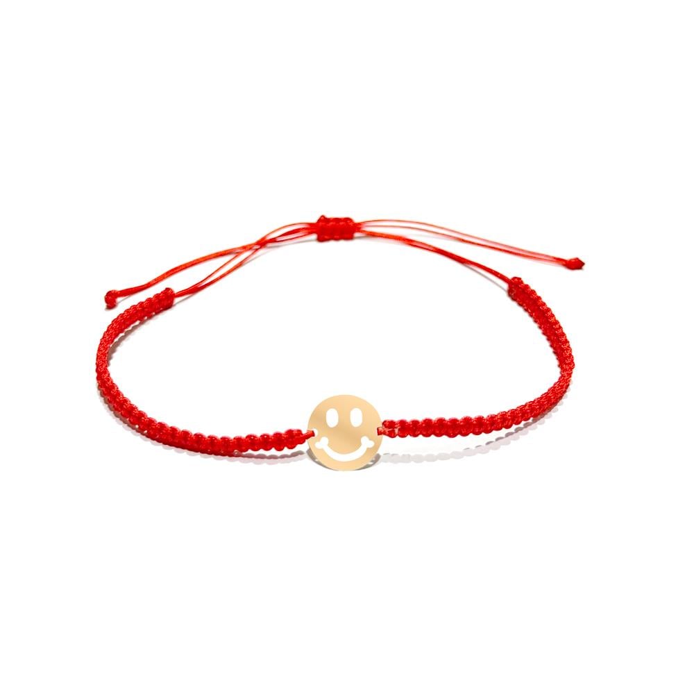 Altın Smile Taşlı İpli Bileklik