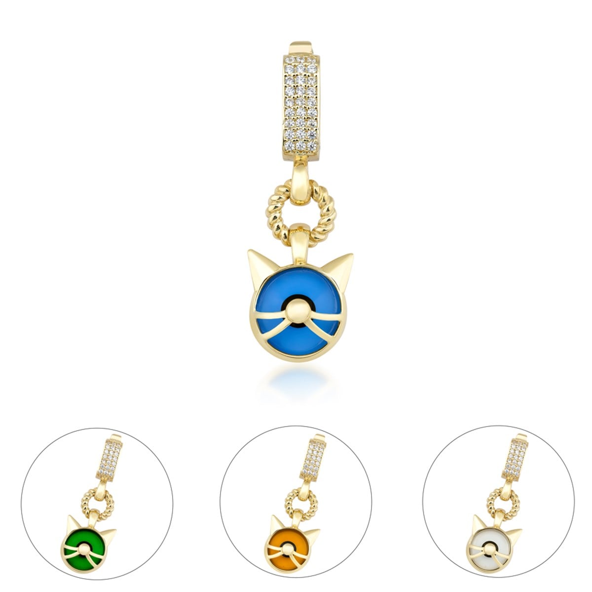 Mavi Kedi Kolye Ucu Charm