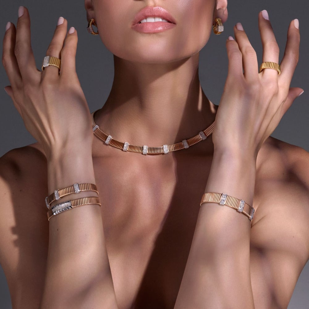 Rose Gold Taşlı Carmenta Kolye