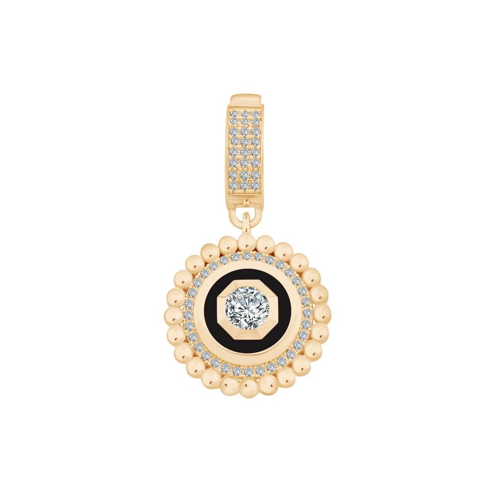 Siyah Mineli Madalyon Charm