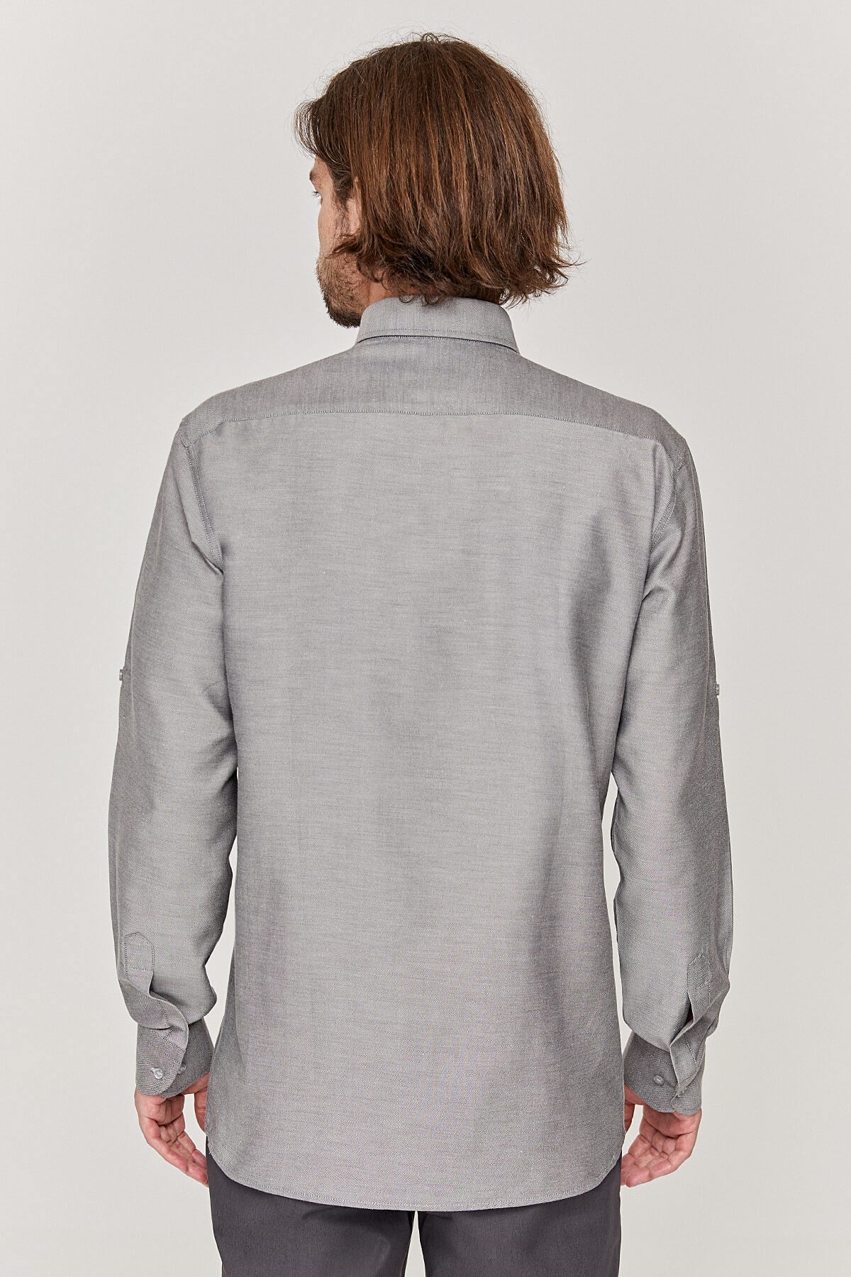 Oxford Erkek Slim Fit Koyu Gri Gömlek