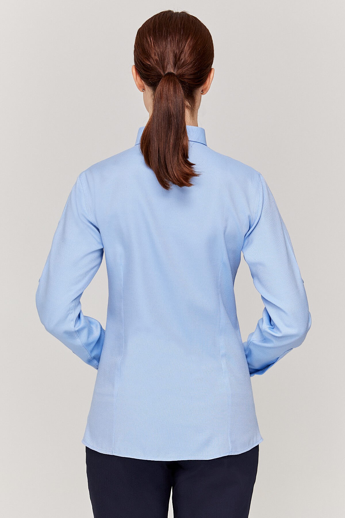 Oxford Kadın Slim Fit Koyu Mavi Gömlek