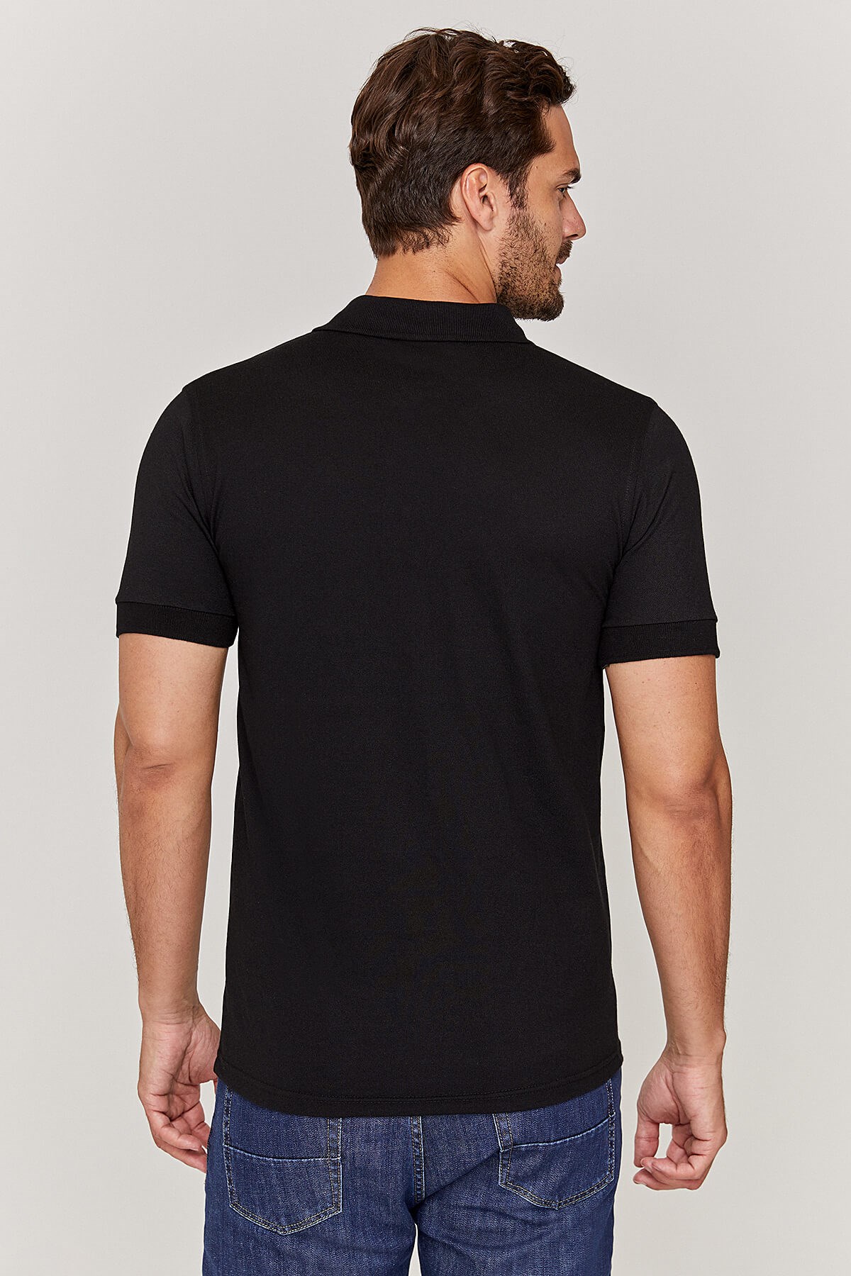 Polo yaka Unisex Siyah T-Shirt