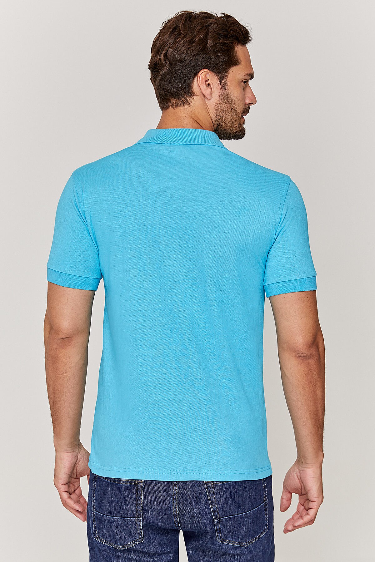 Polo yaka Unisex Turkuaz T-Shirt