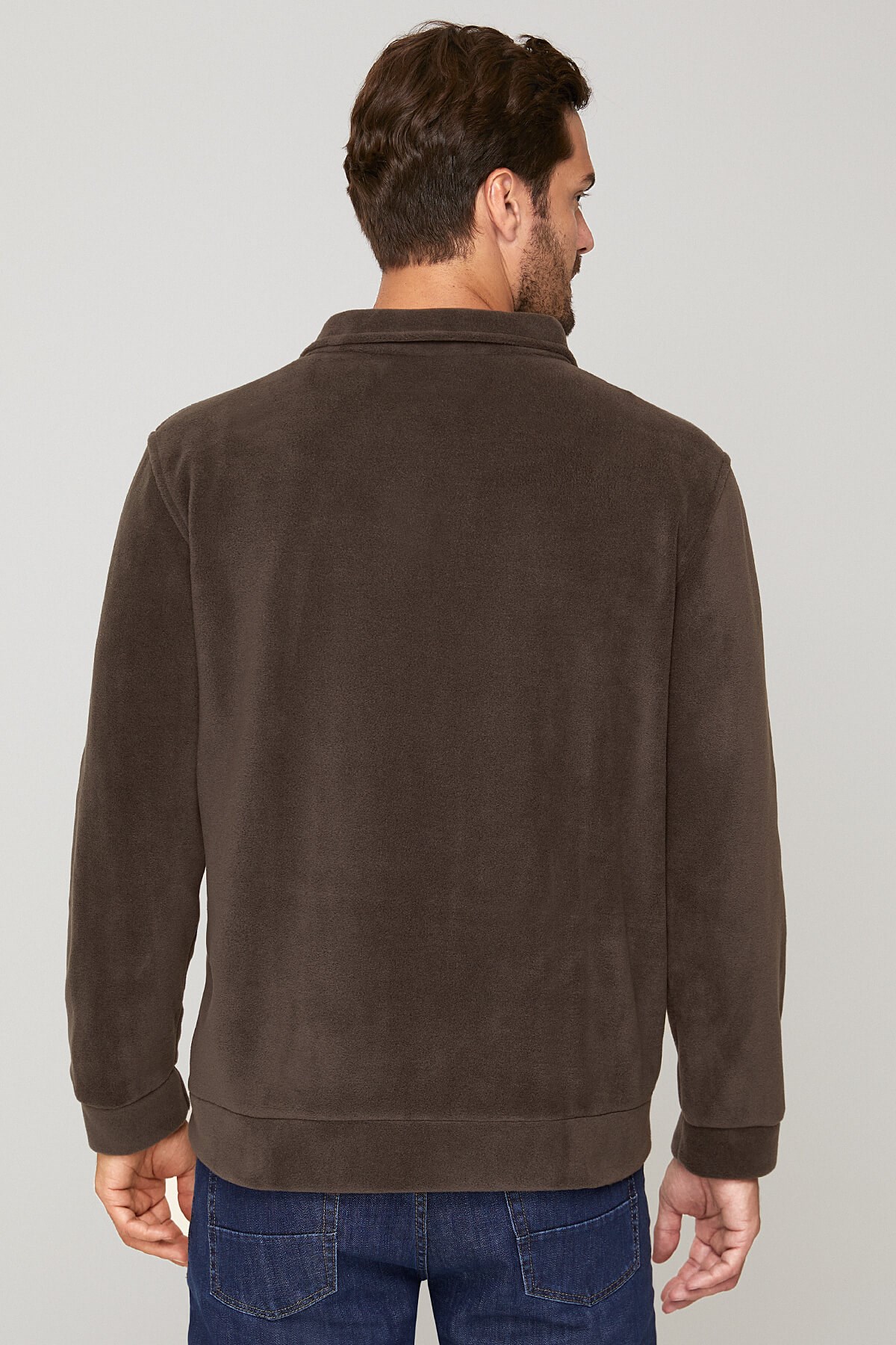 Unisex Tam fermuarlı Füme Ceket