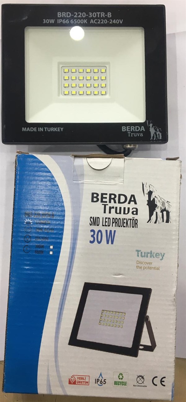 30W SMD Led Projektör Beyaz Berda 6500K