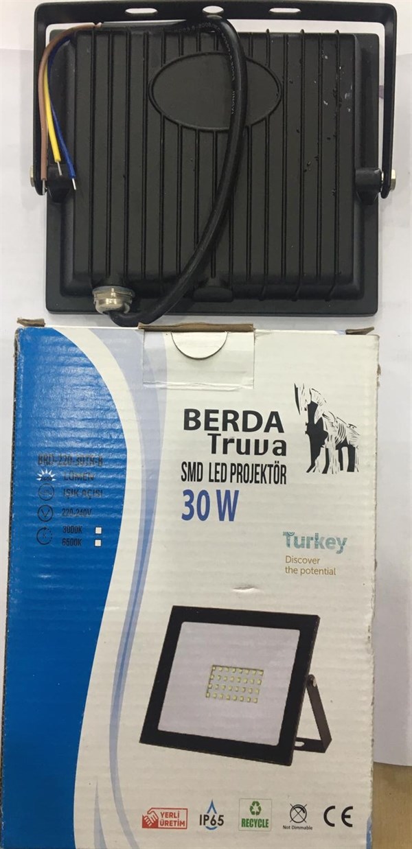 30W SMD Led Projektör Beyaz Berda 6500K