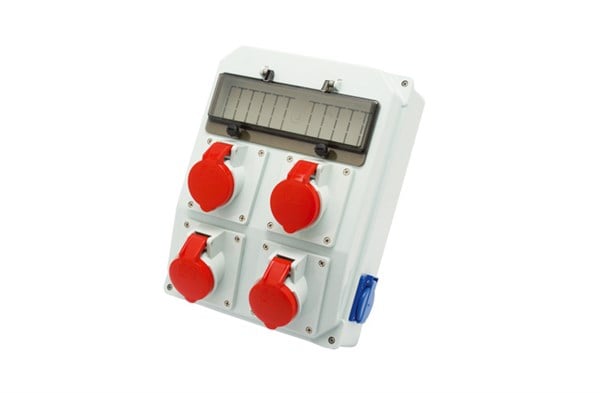 4 Adet Ip44 4x16A CEE Ön+2 Adet 1x16A Yan Priz Montajlı Sigortalı Kombinasyon Kutusu(260x350mm)