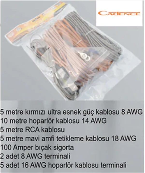 CADENCE ORİJİNAL OTO ANFİ MONTAJ KABLO SETİ 2 adet Y kablo hediye