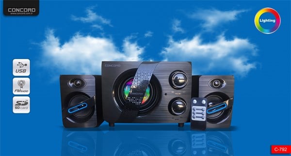 CONCORD C-792 2+1 SES SİSTEMİ BLUETOOTH SD/USB-FM BASS+TİZ MULTİMEDİA