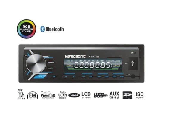 Kamosonic Ks-Mx451-650 4X50W Mp3 Sd Aux Bluetooth Teyp