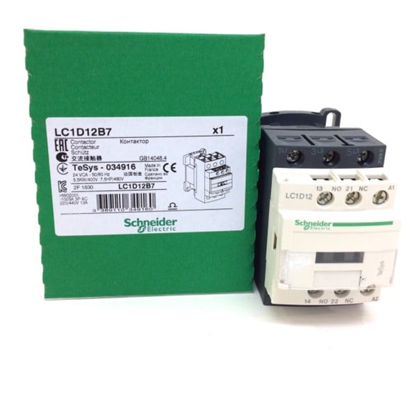 LC1D12B7 12A (5,5 KW) 24VAC Bobinli Trifaze Güç Kontaktörü