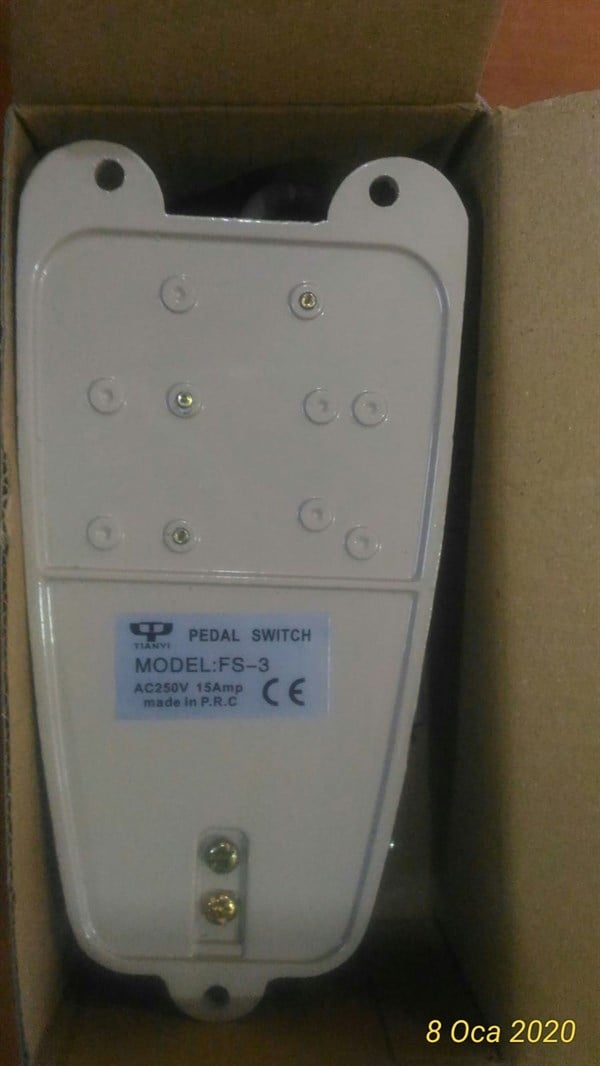 METAL AYAK PEDALI (250VAC 15A) KABLOLU FS-3 EL-MAX KALİTELİ ÜRÜN