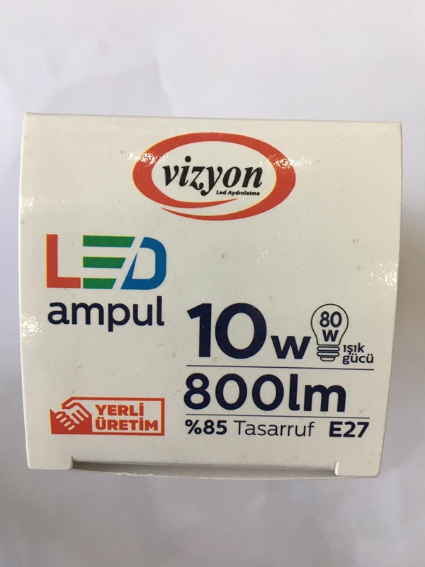 Vizyon 10w Led Ampul A sınıfı Beyaz 800 lümen