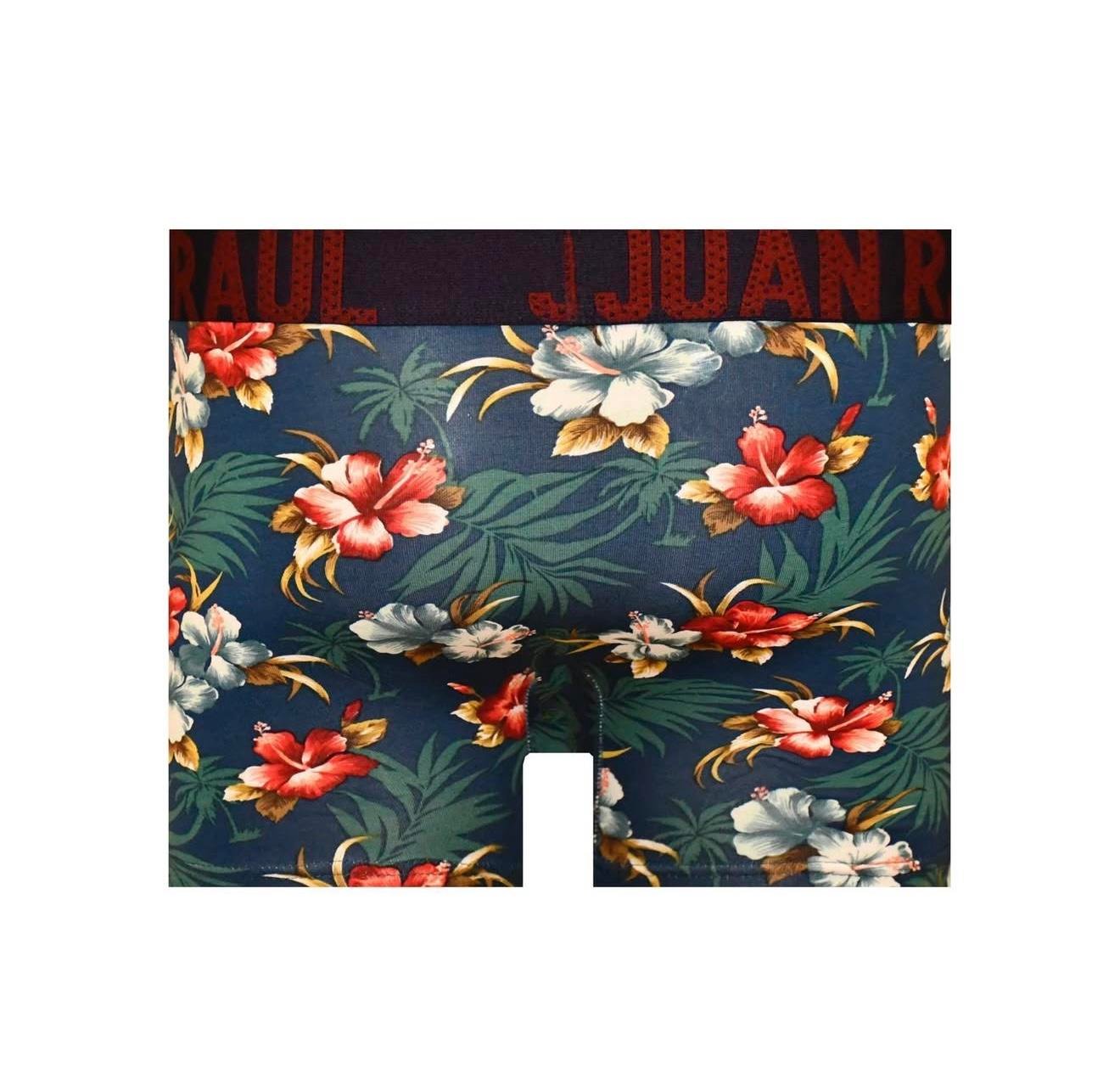 %100 Pamuk/Likra Kumaş Kırmızı Çiçekli Boxer