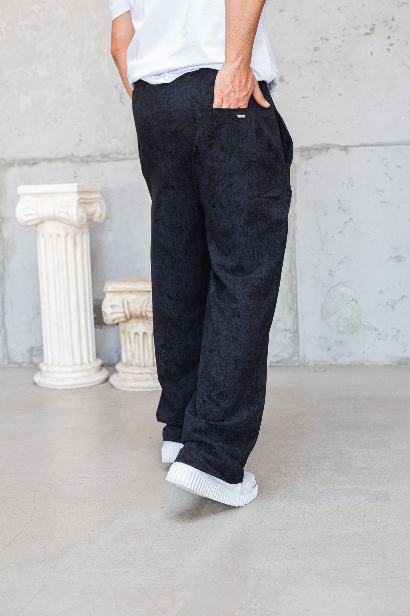 23 Detaylı Eskitme Efektli Baggy Erkek Eşofman Altı (JGS74)