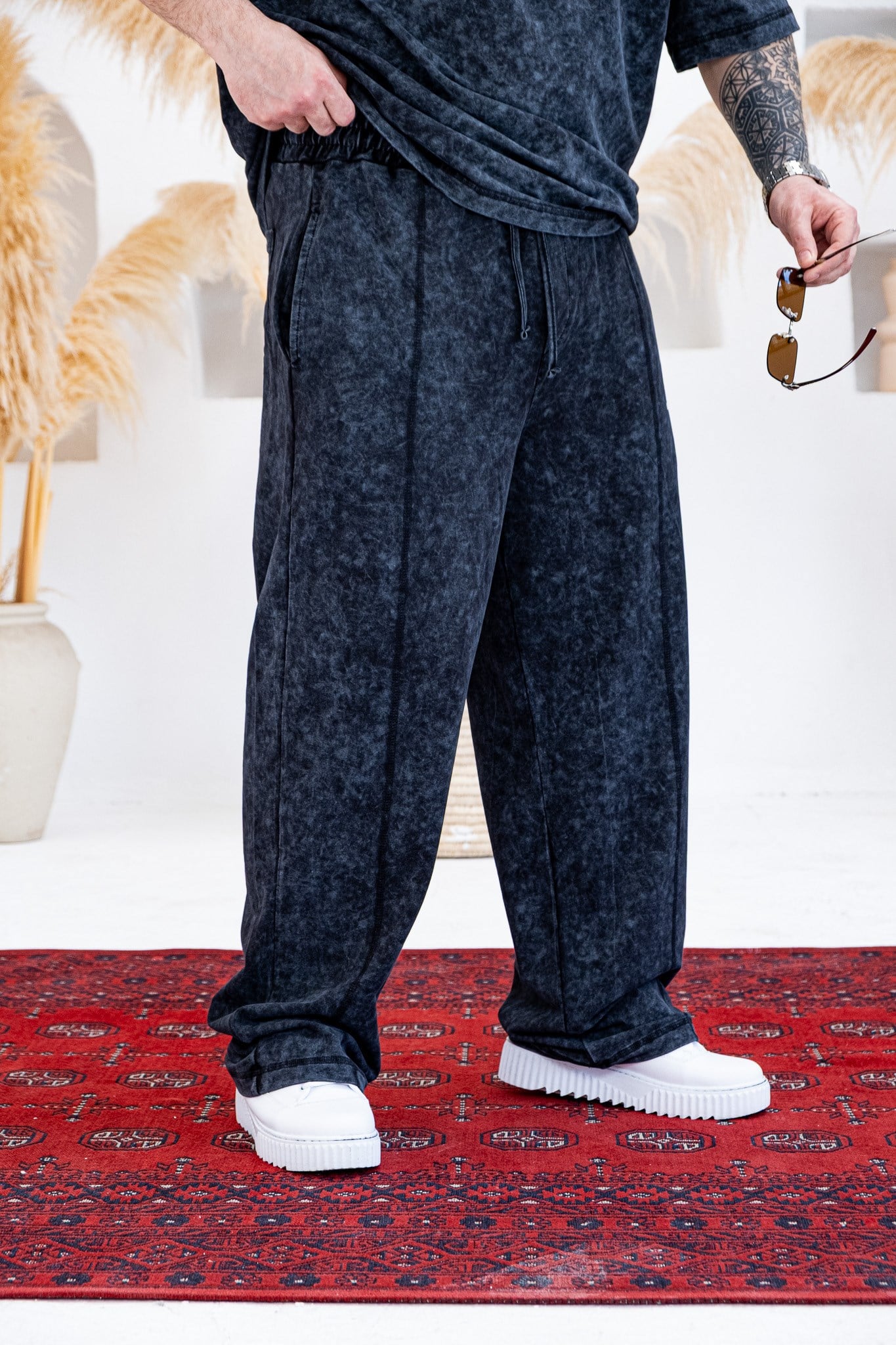 Asit Yıkamalı Oversize  Alt/Üst Rahat Kalıp Takım (TKA46)