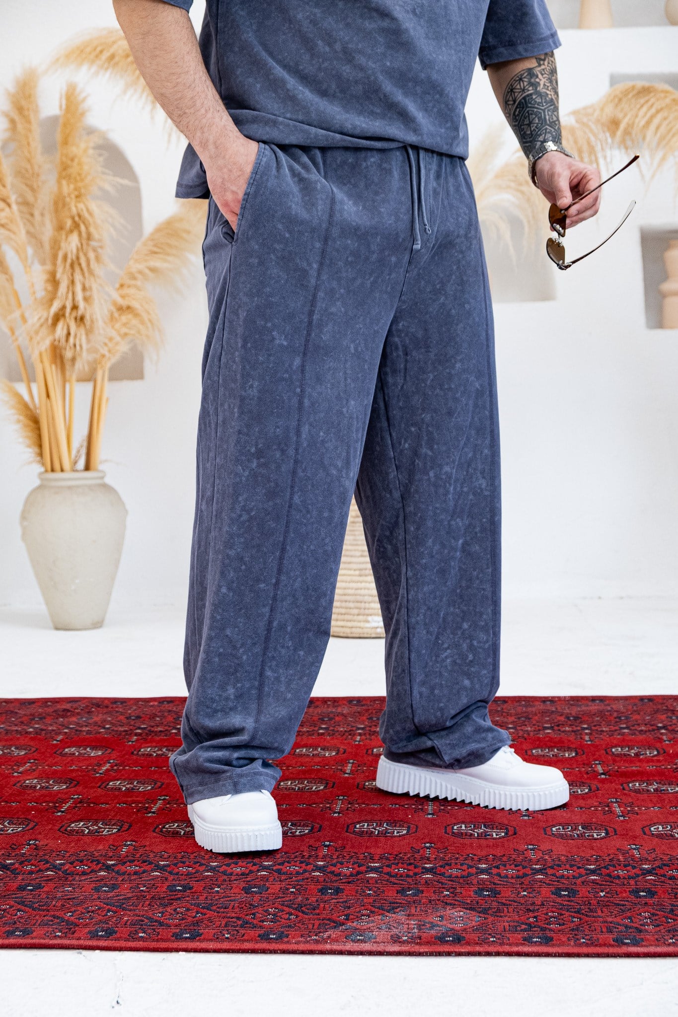 Asit Yıkamalı Oversize  Alt/Üst Rahat Kalıp Takım (TKG46)