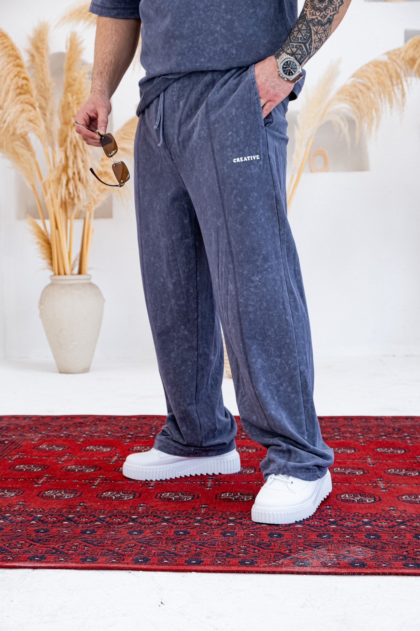 Asit Yıkamalı Oversize  Alt/Üst Rahat Kalıp Takım (TKG46)