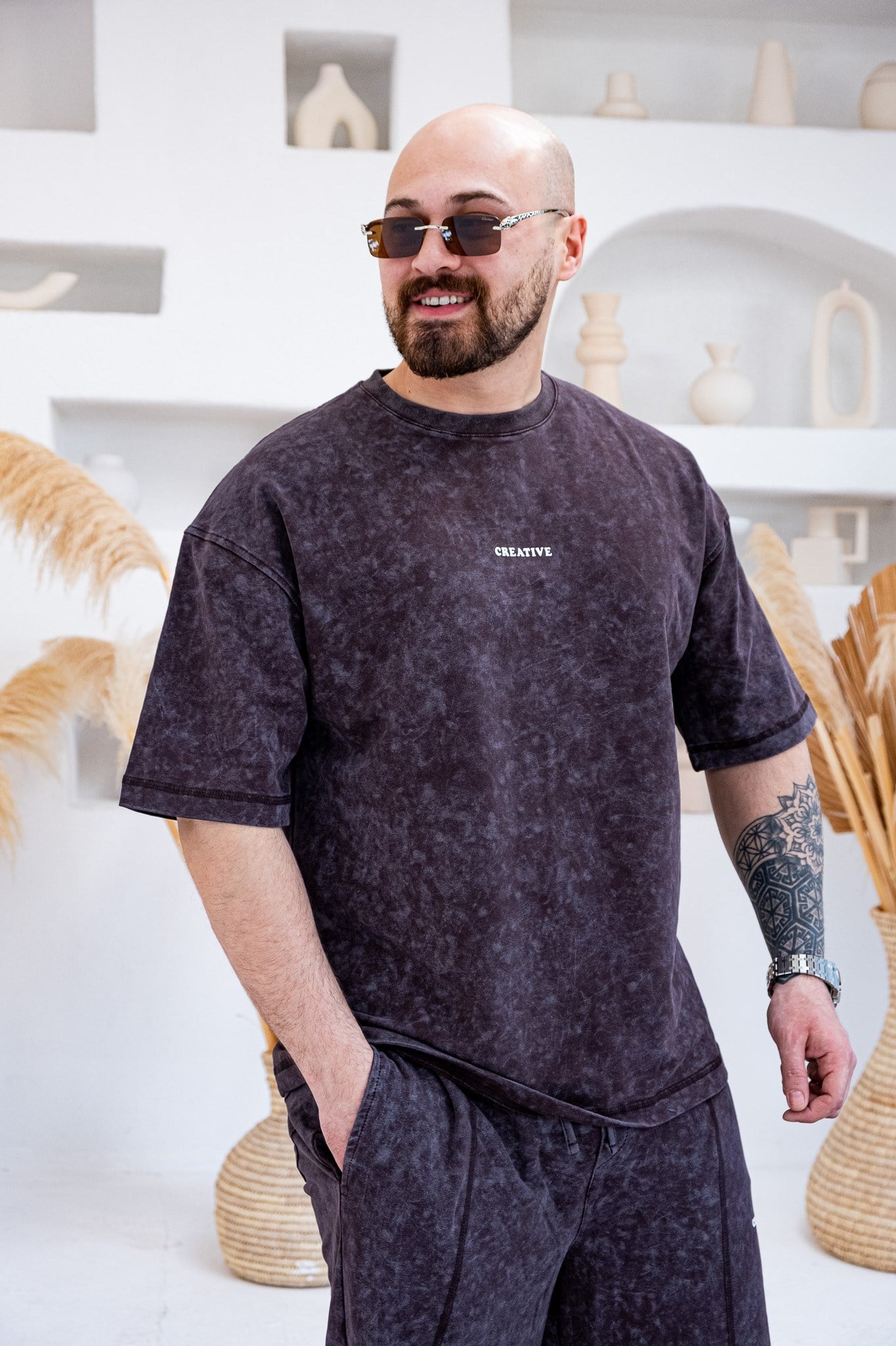 Asit Yıkamalı Oversize  Alt/Üst Rahat Kalıp Takım (TKKA46)