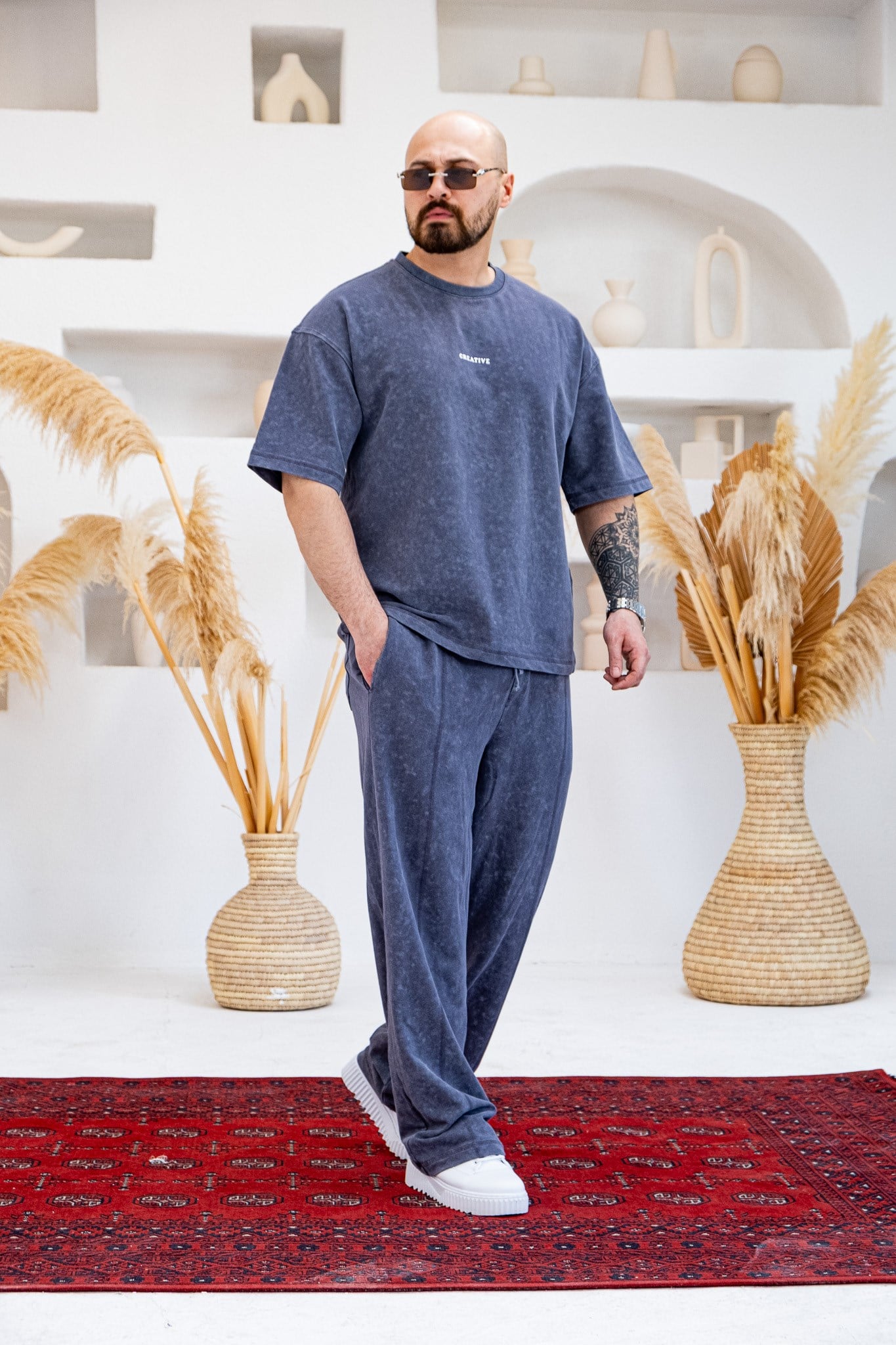 Asit Yıkamalı Oversize  Alt/Üst Rahat Kalıp Takım (TKG46)