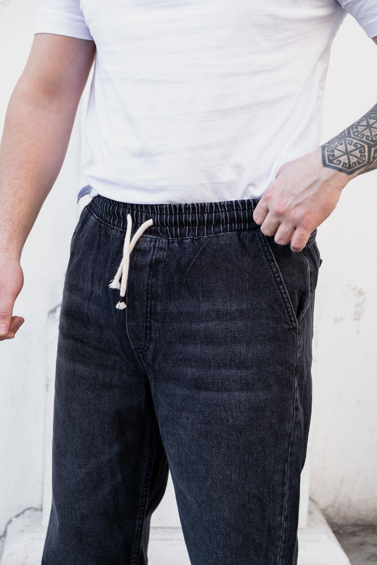 Baggy Kalıp Beli Lastikli Kot Pantolon (KO14)