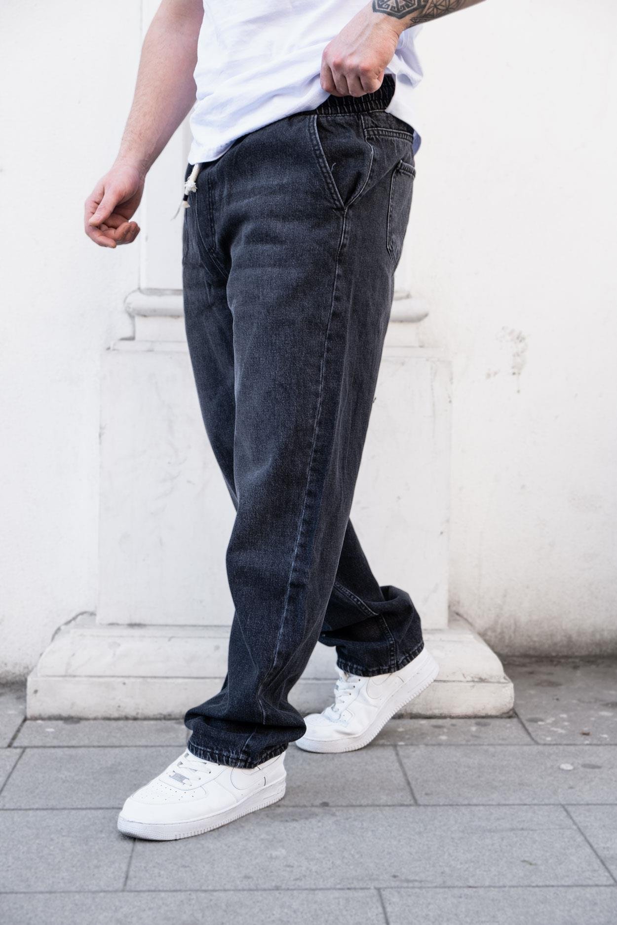 Baggy Kalıp Beli Lastikli Kot Pantolon (KO14)