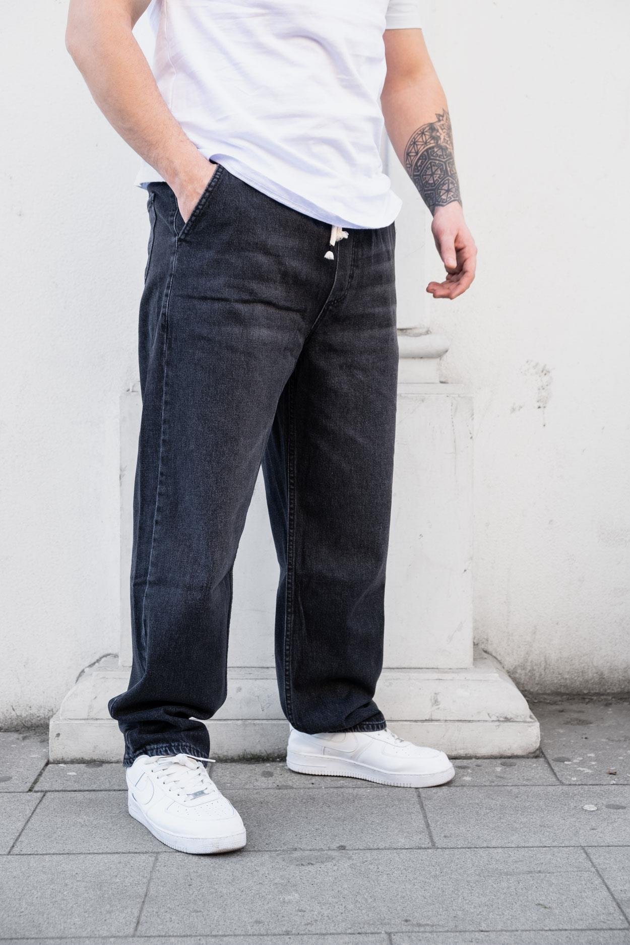 Baggy Kalıp Beli Lastikli Kot Pantolon (KO14)