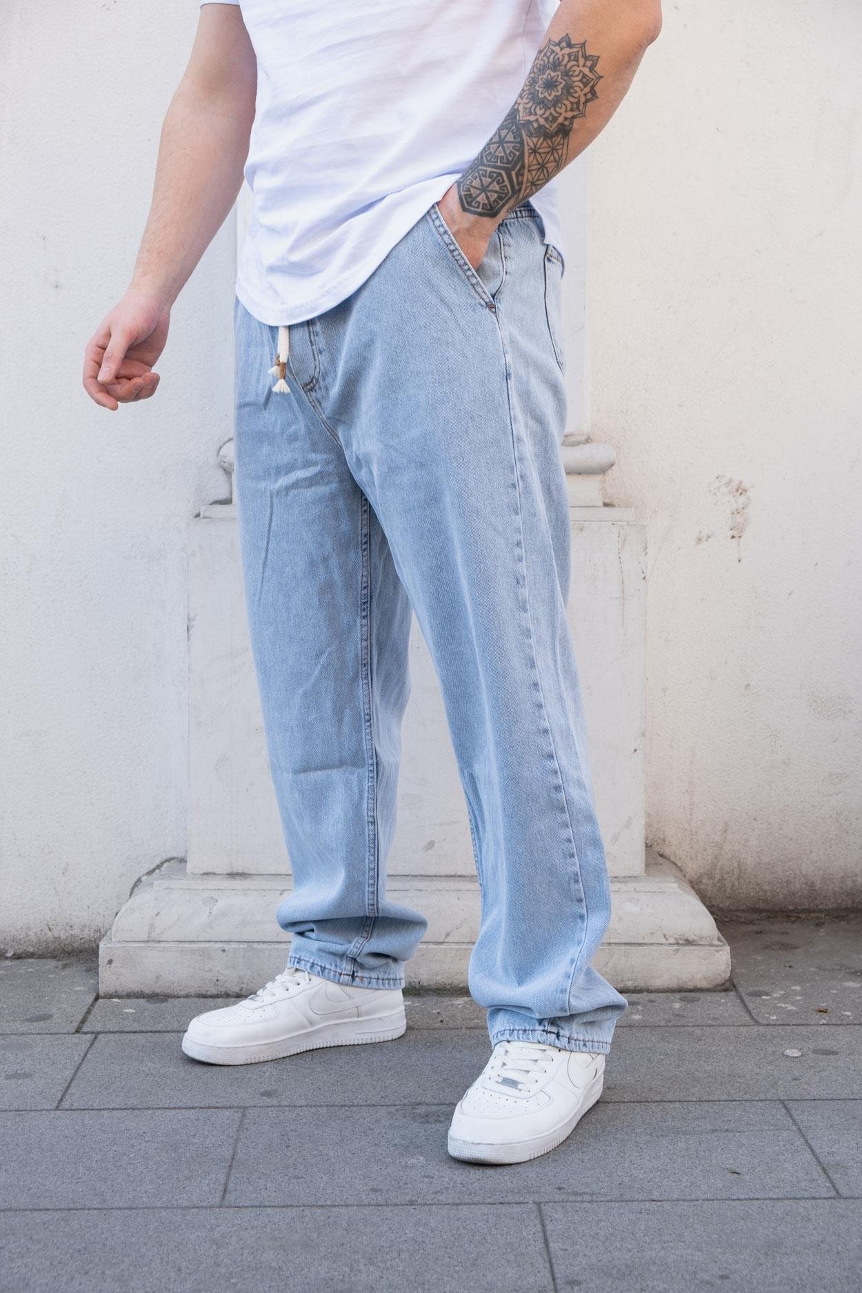 Baggy Kalıp Beli Lastikli Kot Pantolon (KO16)