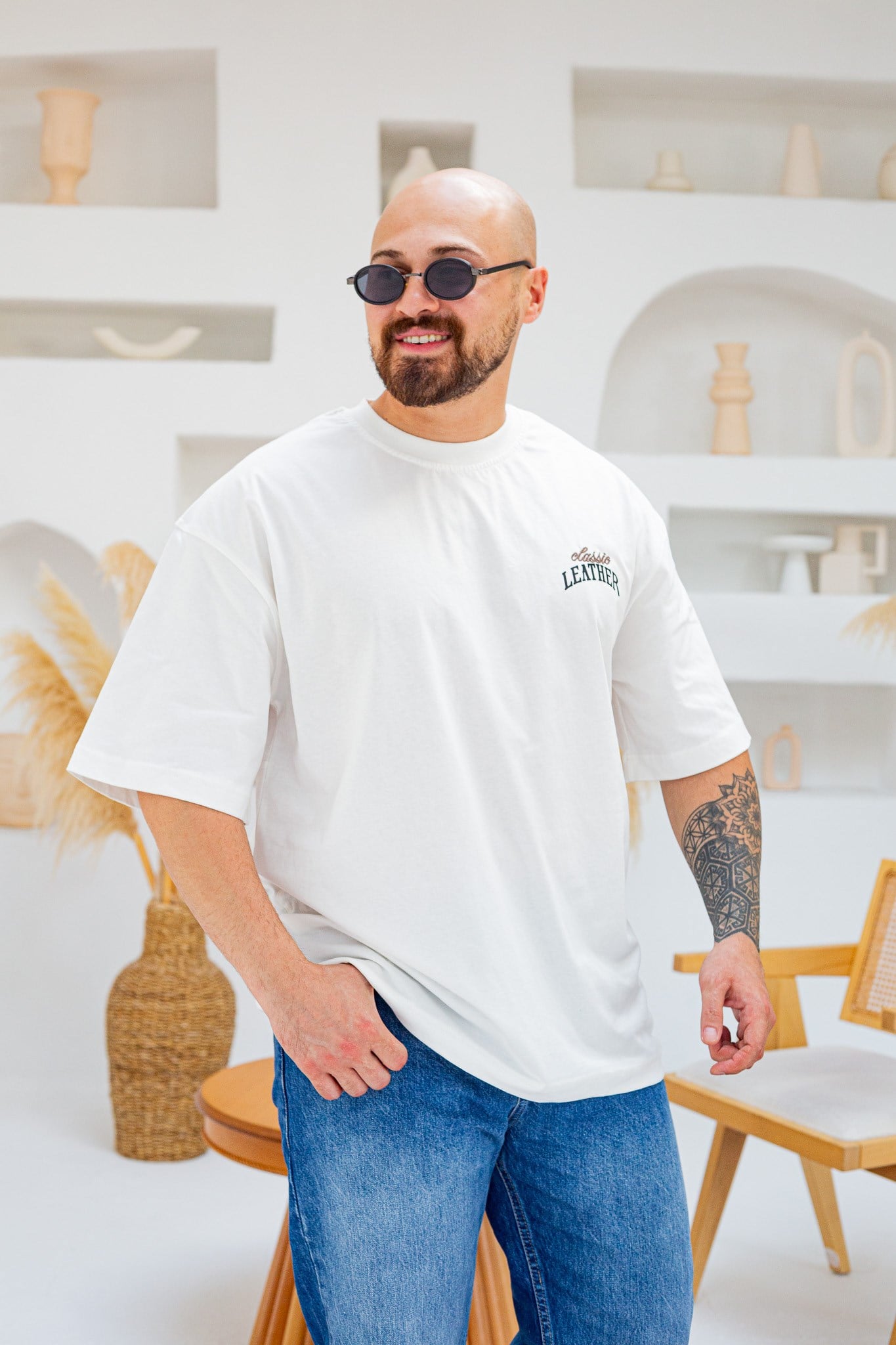 Baskı Nakış Detaylı Oversize T-Shirt (TSB96)