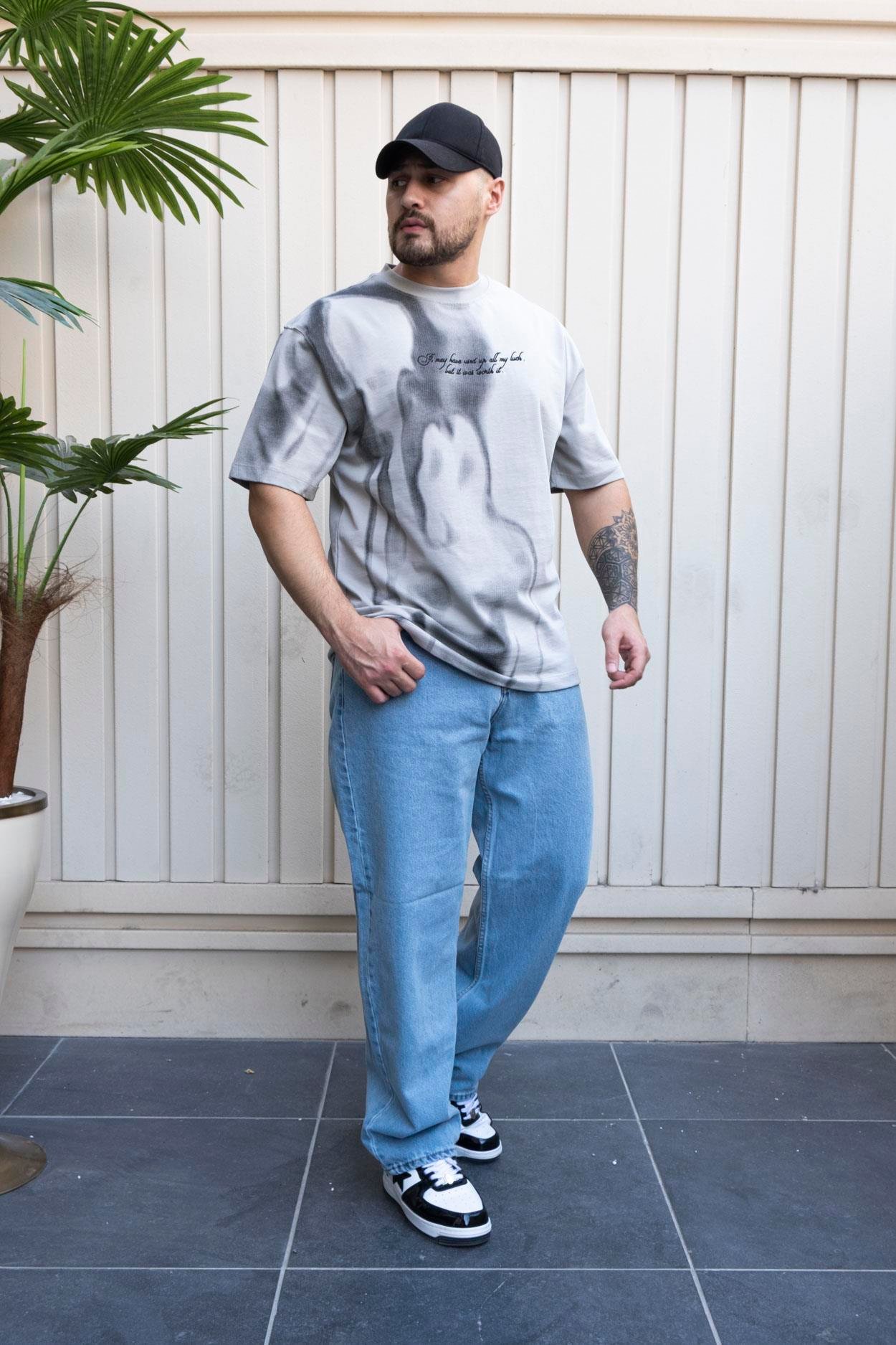 Baskılı Oversize T-Shirt (YTG06)