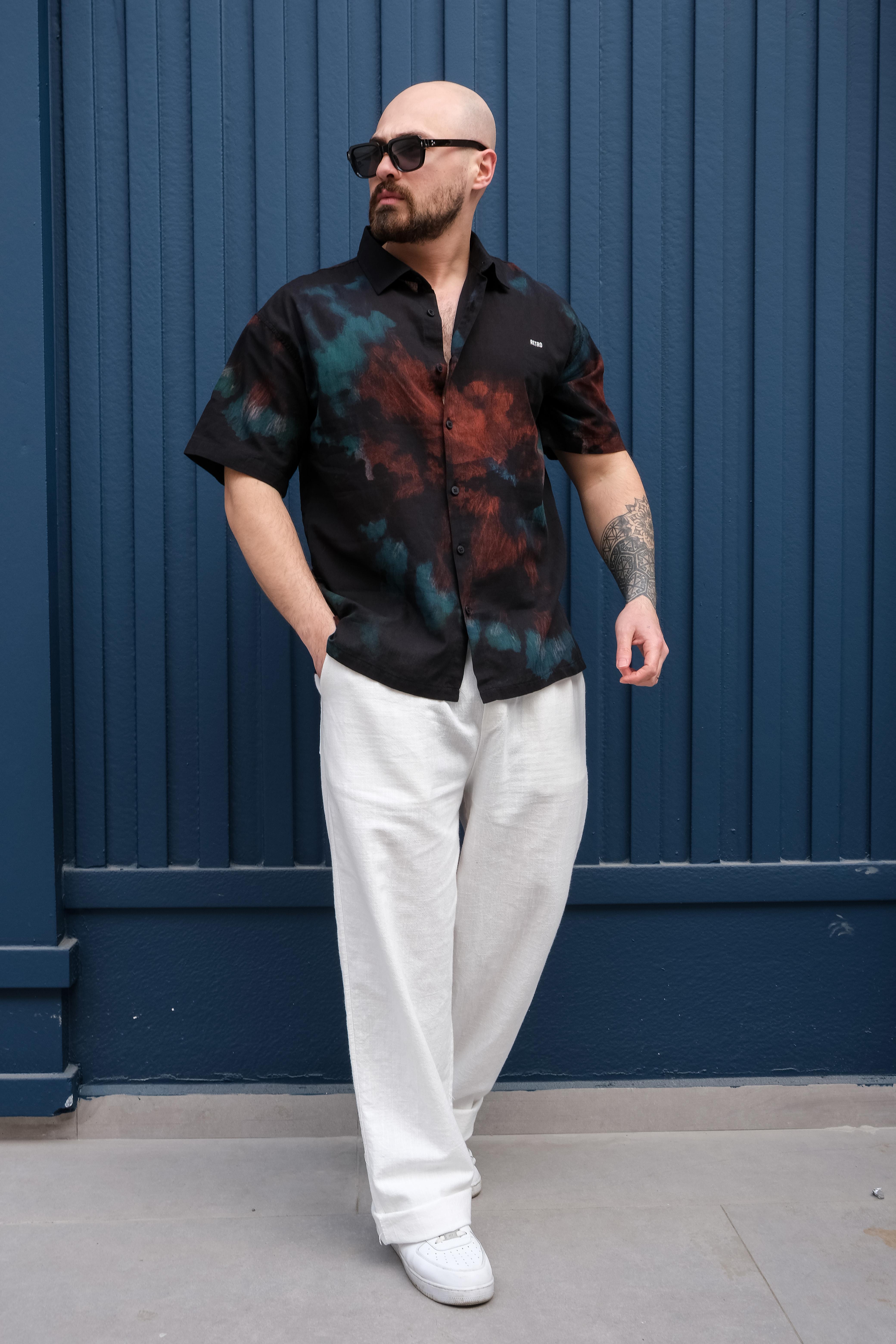 Batik Desenli Rahat Kalıp Gömlek (GMS19)
