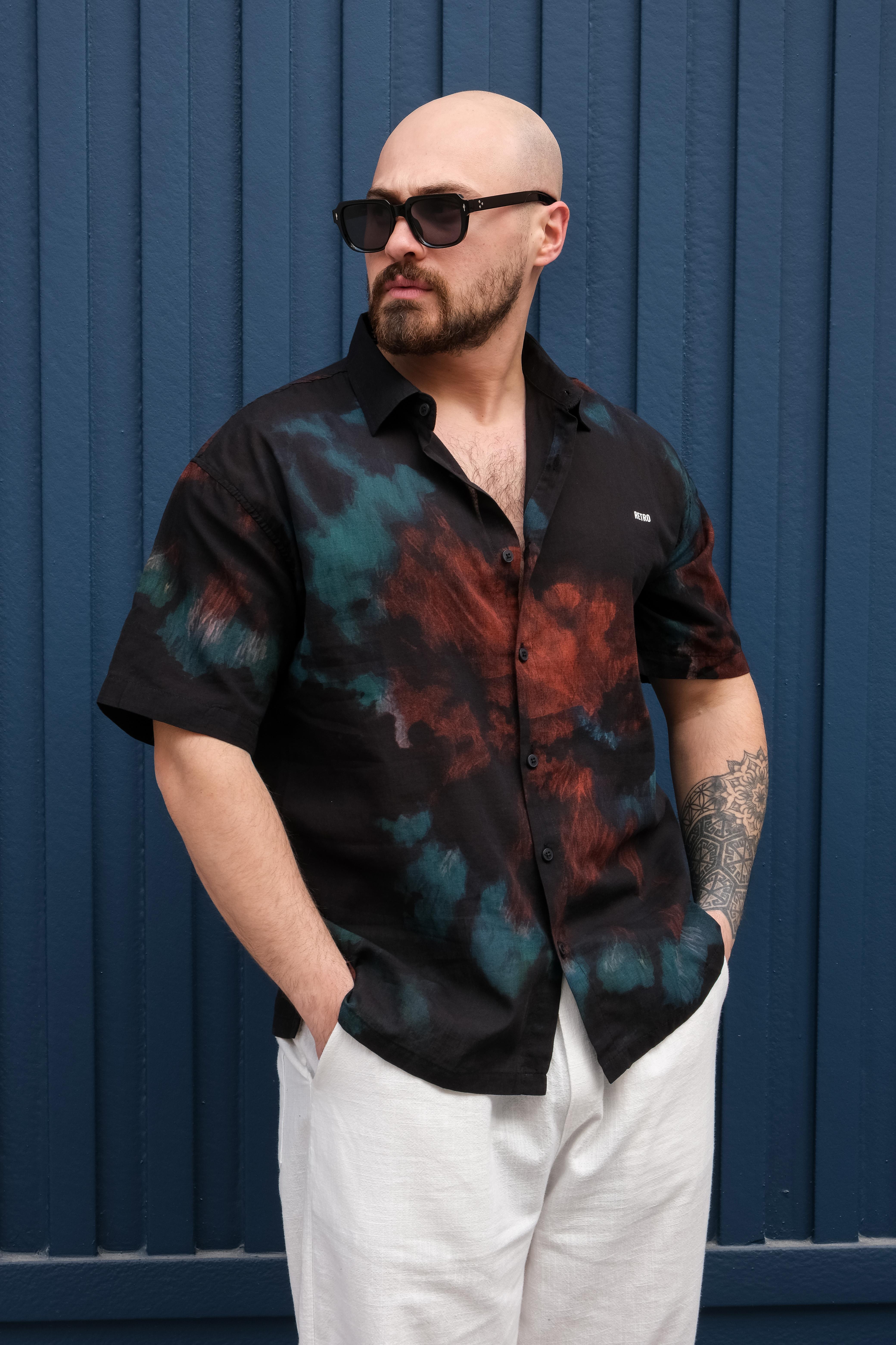 Batik Desenli Rahat Kalıp Gömlek (GMS19)