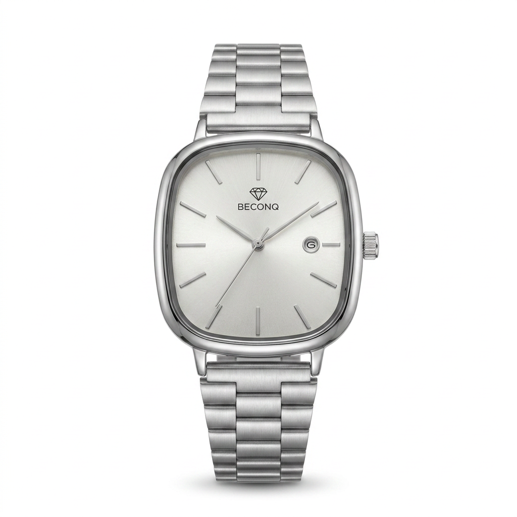 Beconq Square Classic Çelik Kordon Kol Saati (110)
