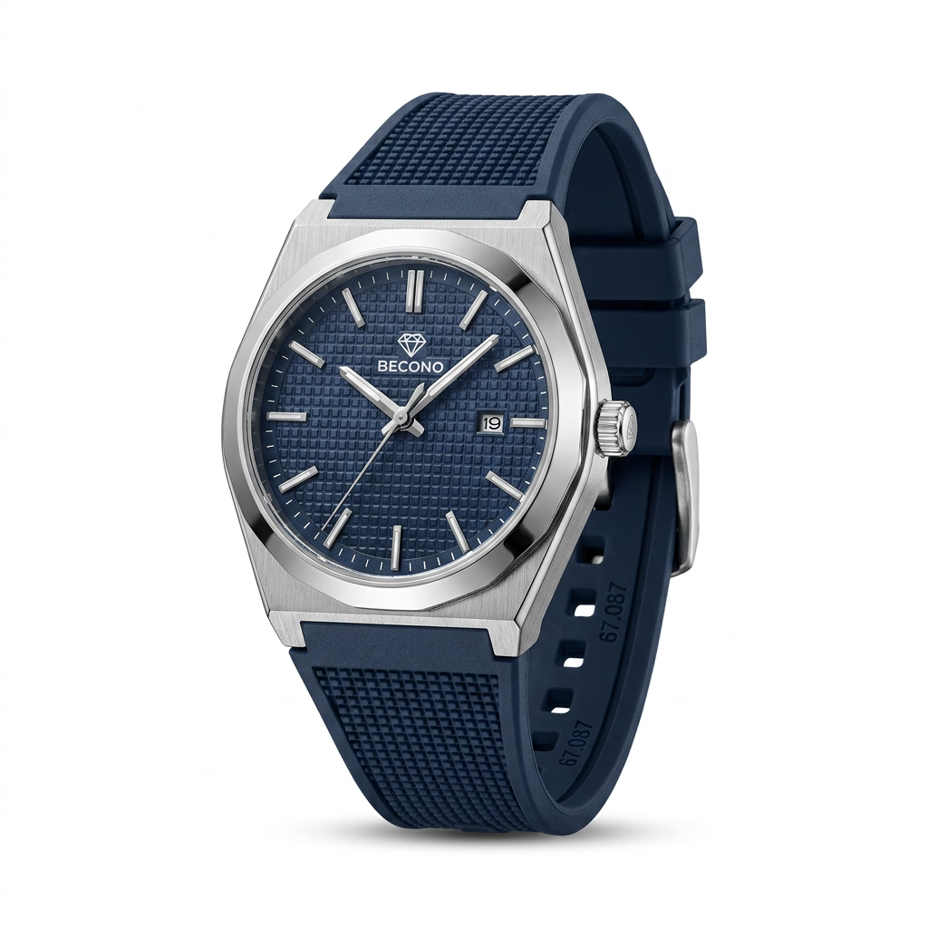 Beconq Texture Silikon Kordon Sportif Erkek Kol Saati (122)
