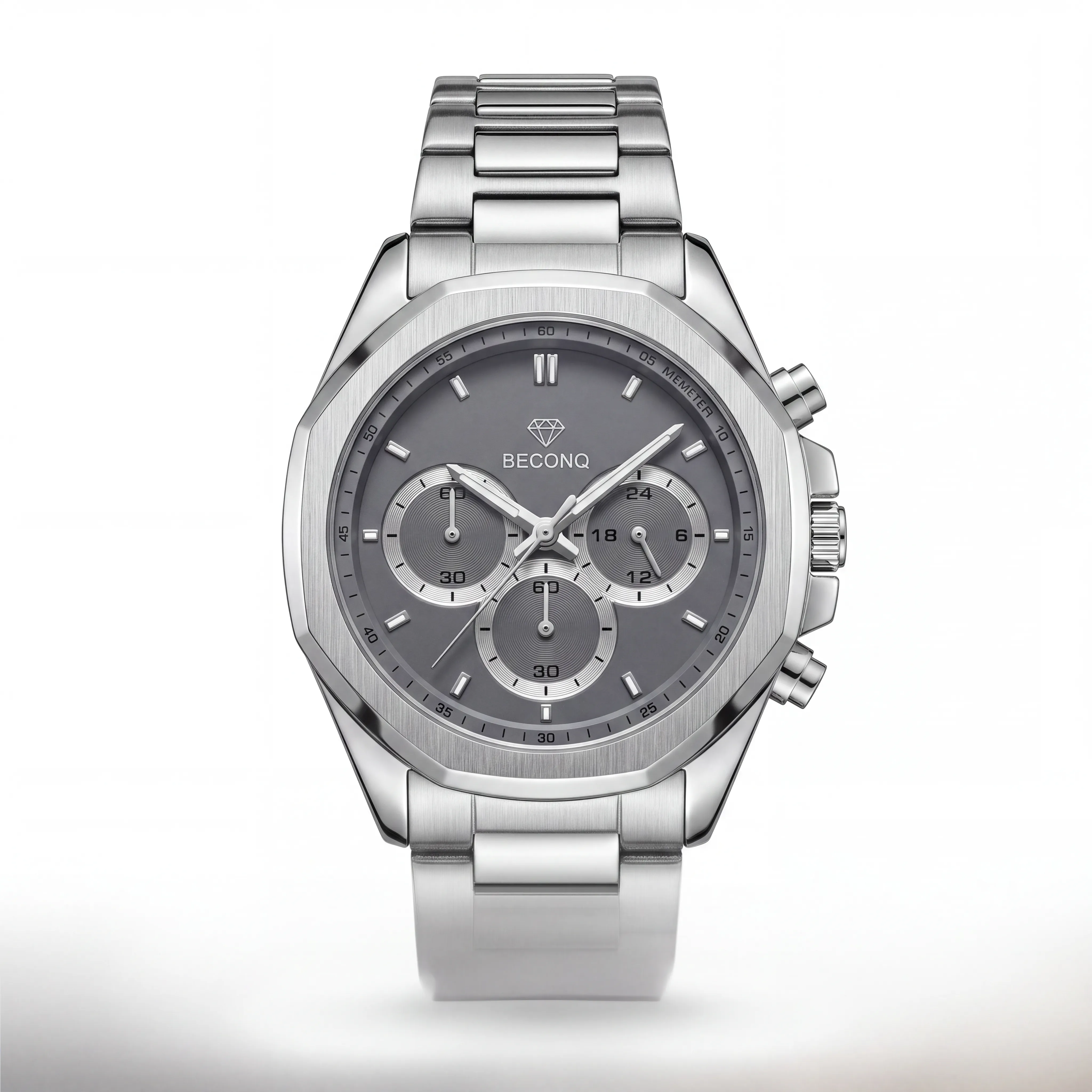Beconq Vanguard Chronograph Çelik Kordon Erkek Kol Saati (85)