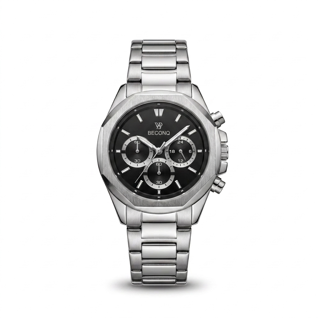 Beconq Vanguard Chronograph Çelik Kordon Erkek Kol Saati (86)