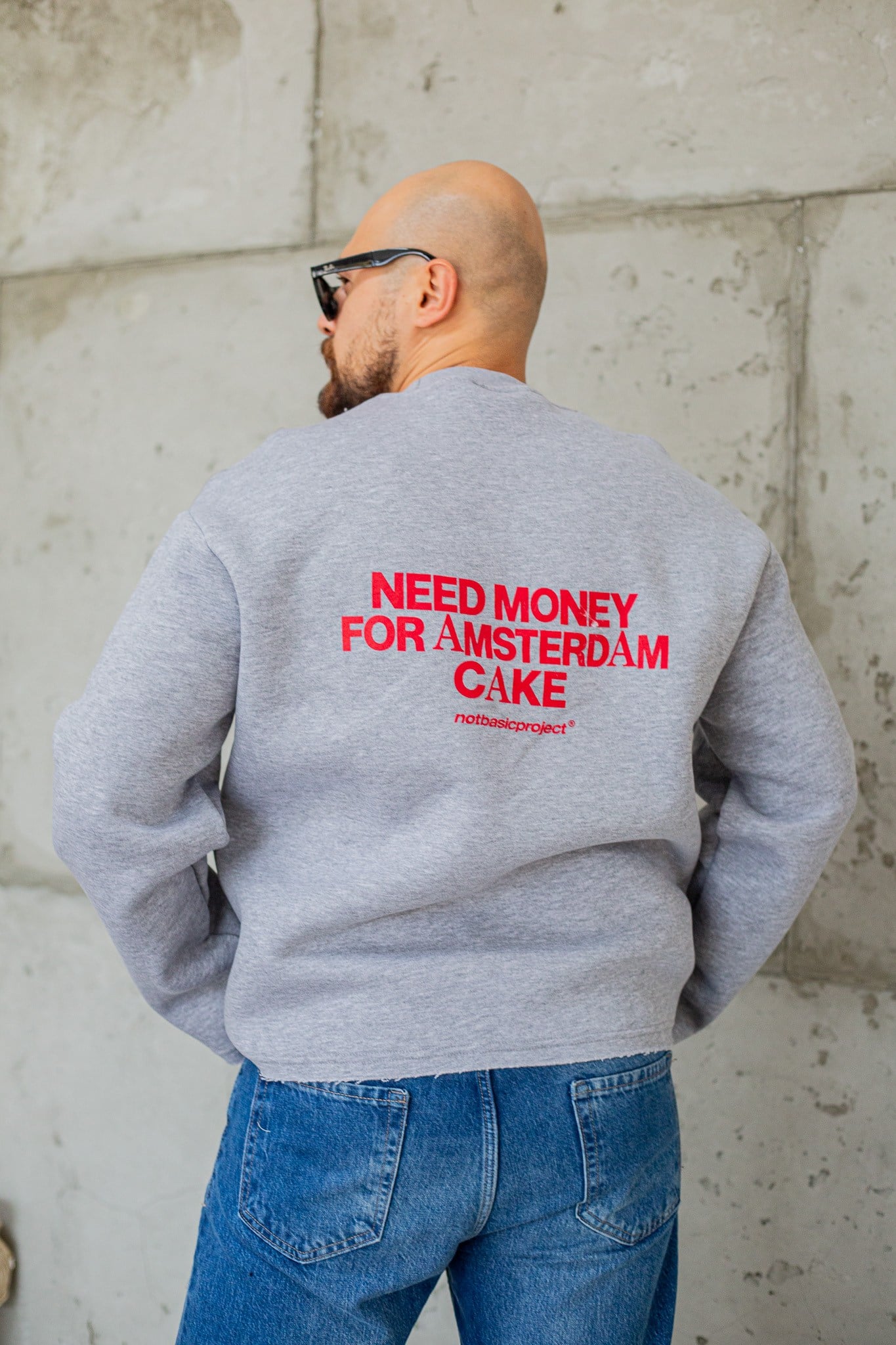 Bisiklet Yaka Baskılı Nakışlı Oversize Erkek Sweatshirt (SVTG117)
