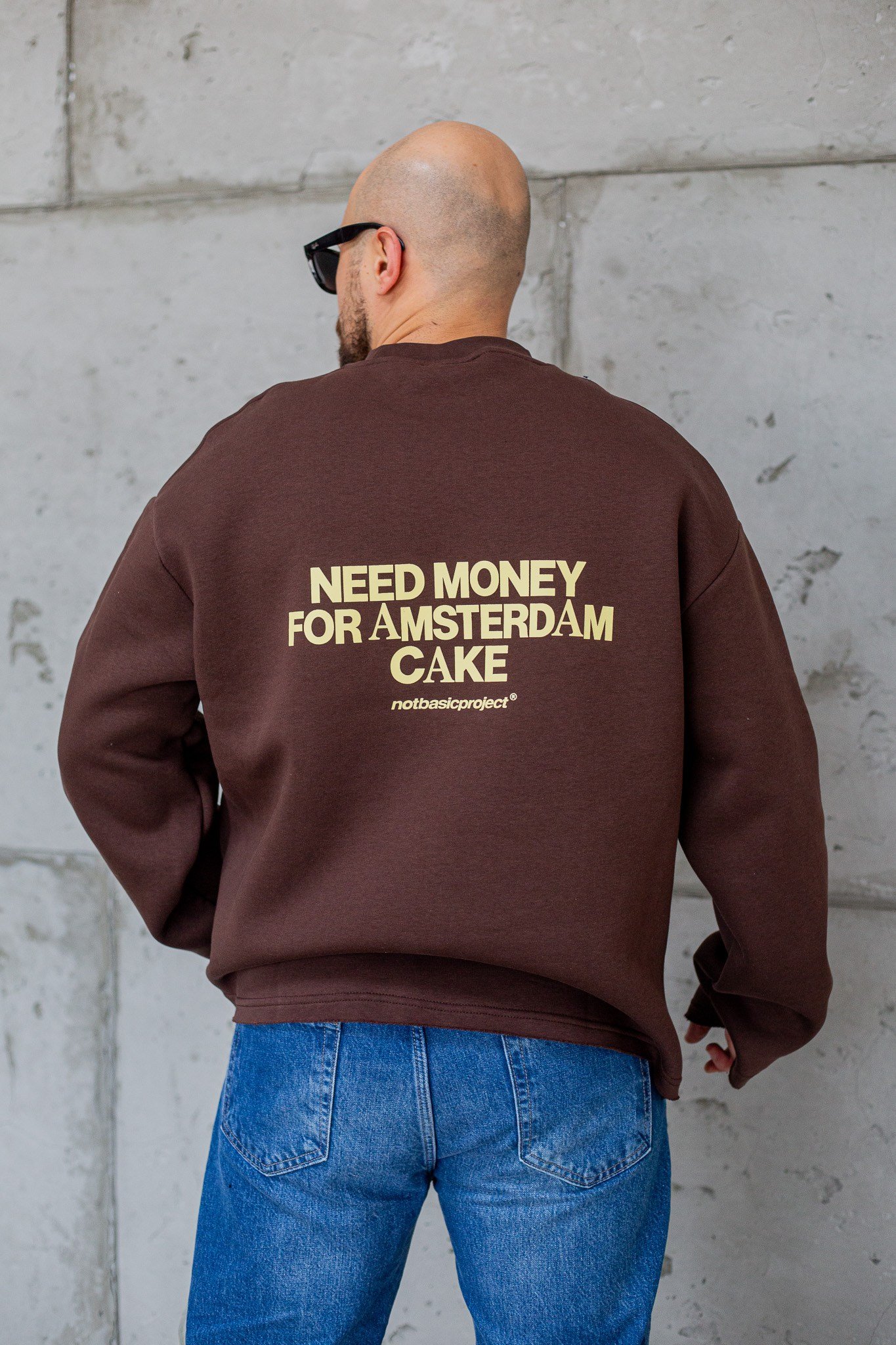Bisiklet Yaka Baskılı Nakışlı Oversize Erkek Sweatshirt (SVTKA117)