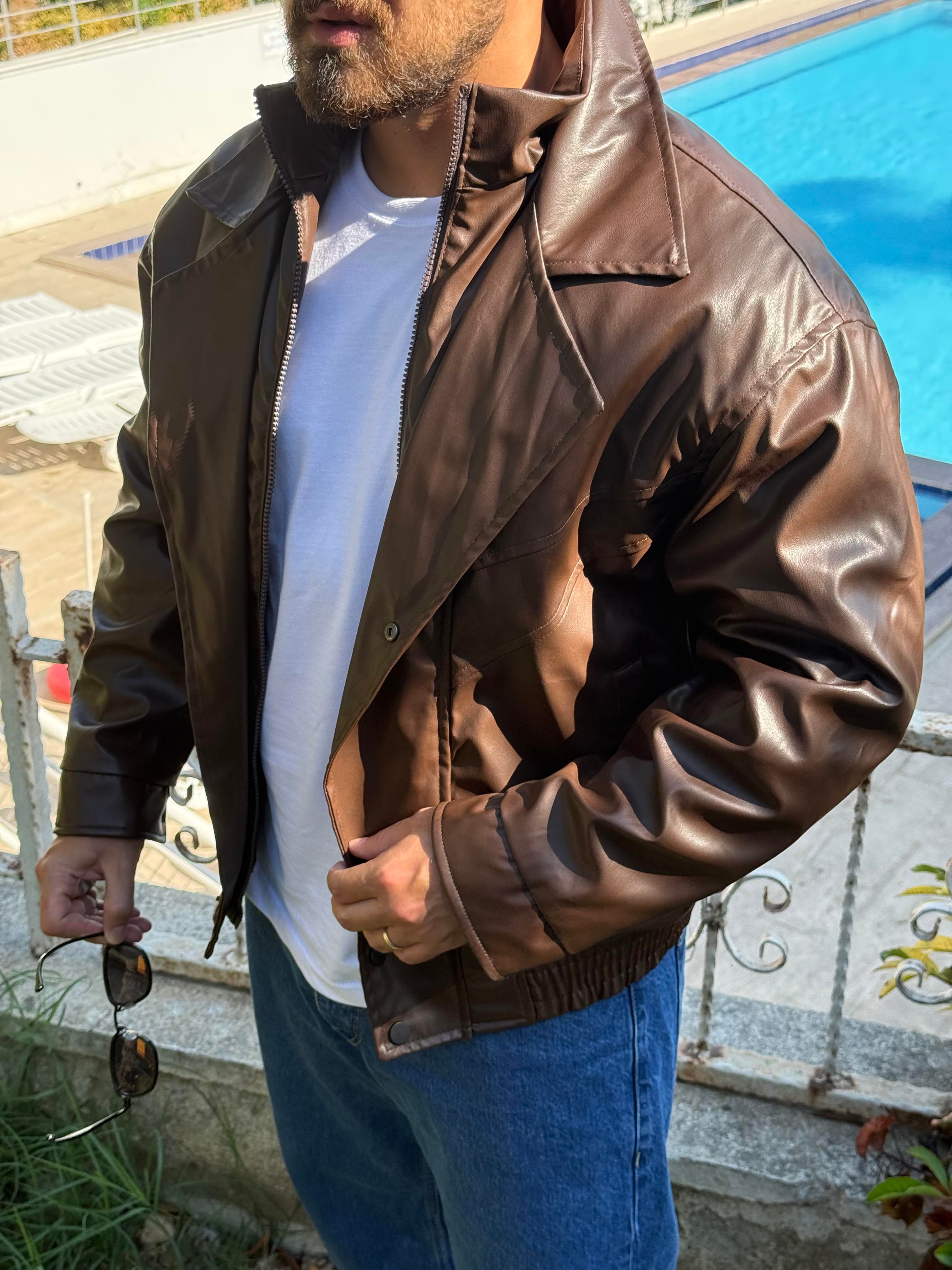 Bomber Dolgulu Deri Mont (MTKA43)