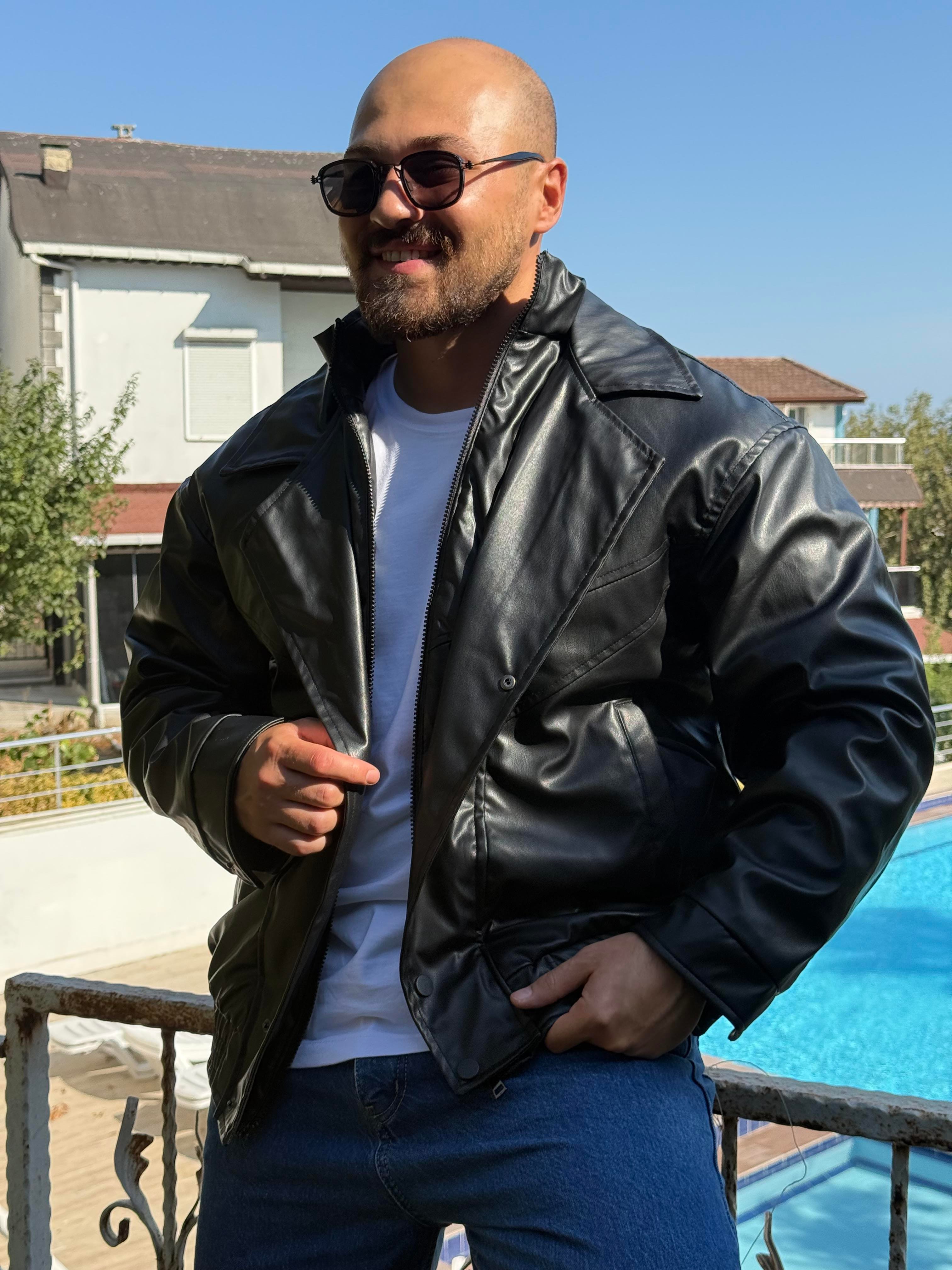 Bomber Dolgulu Deri Mont (MTS43)