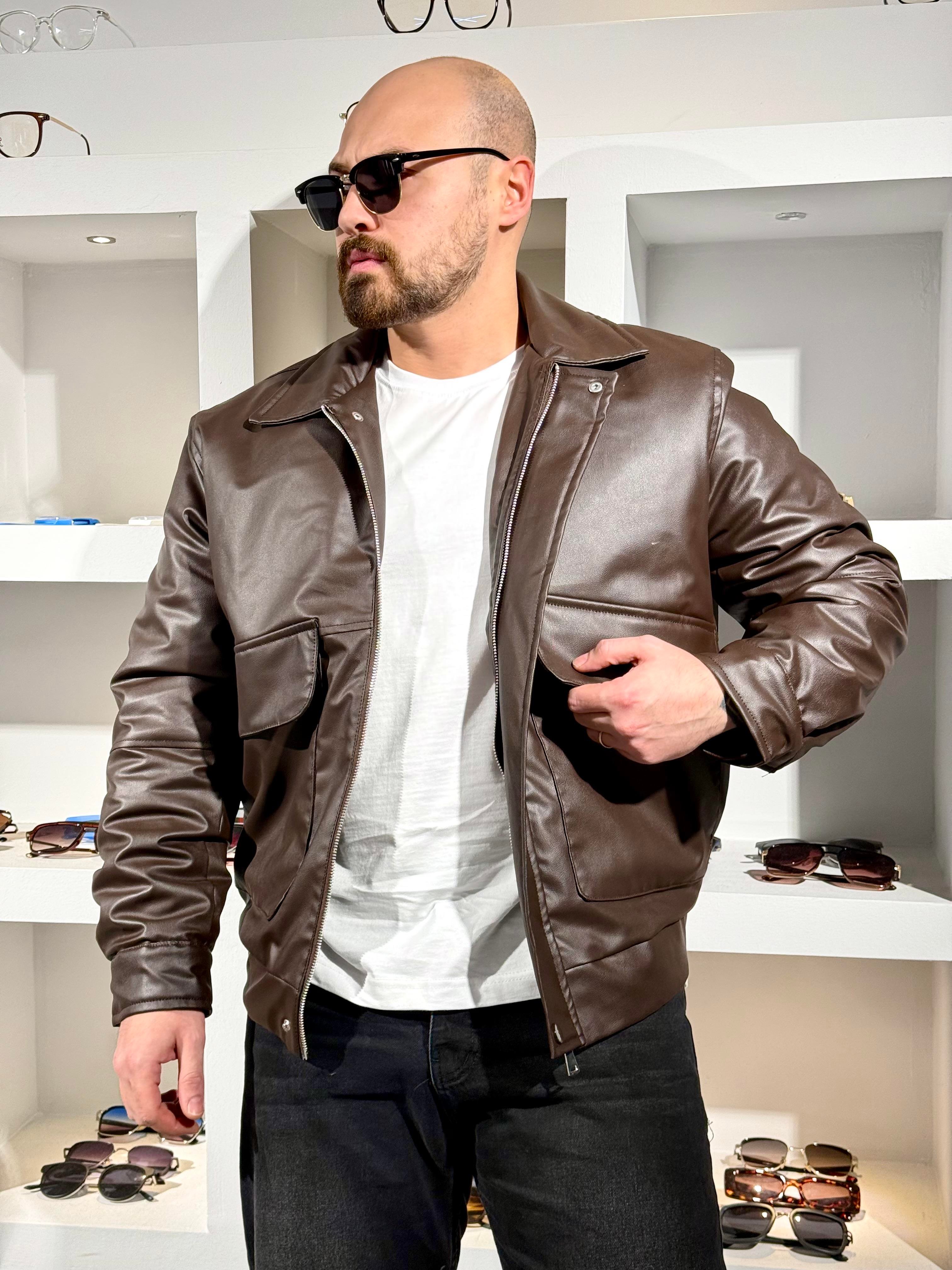 Cep Detaylı Deri Mont (MTKA71)