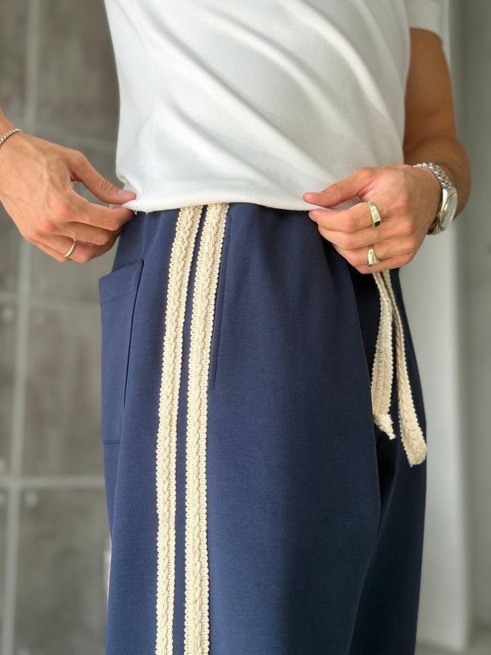 Çift Şeritli Baggy Rahat Kesim Eşofman Altı (JGL76)