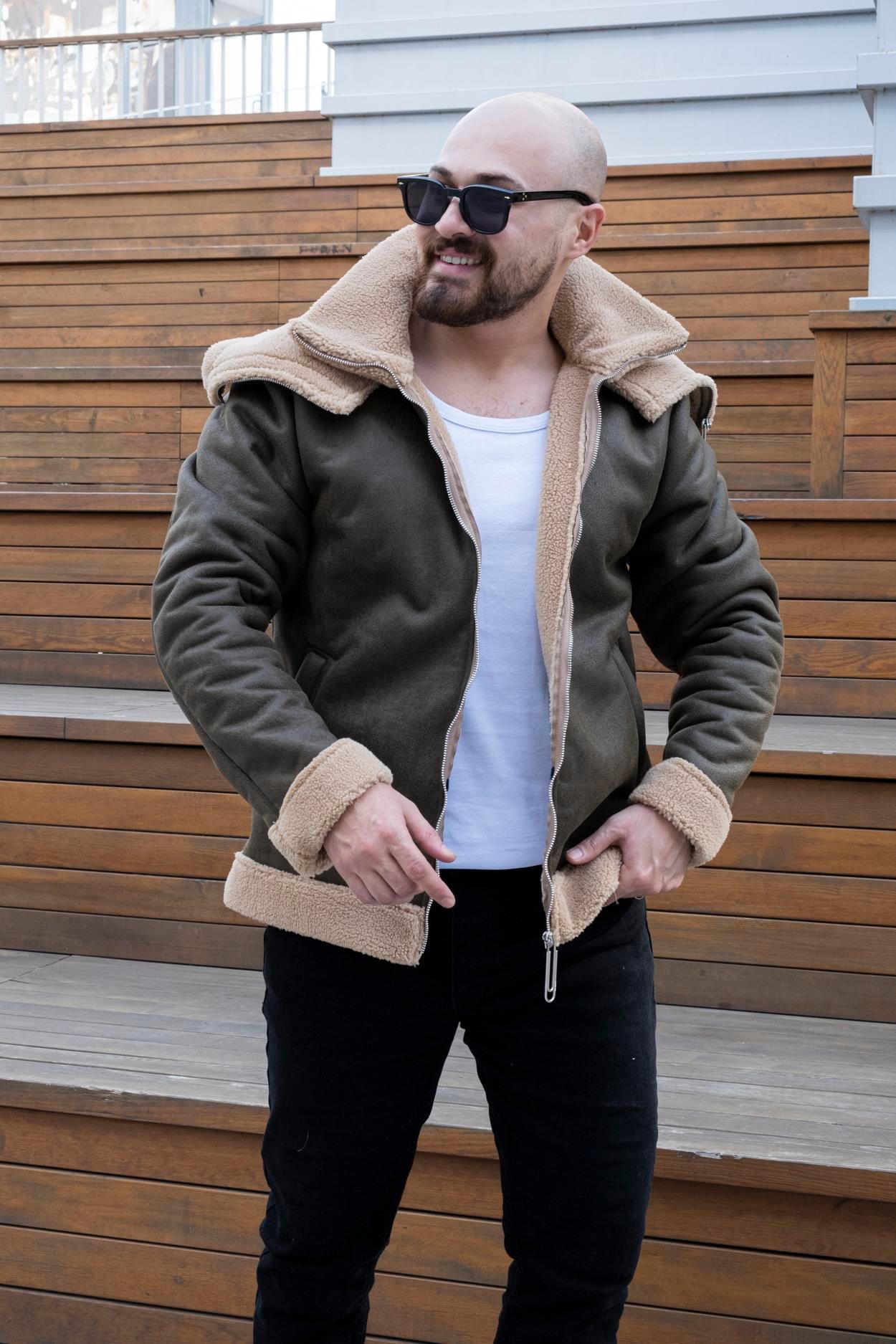 Çift Yaka İçi Kürklü Nubuk Mont (MTY09)