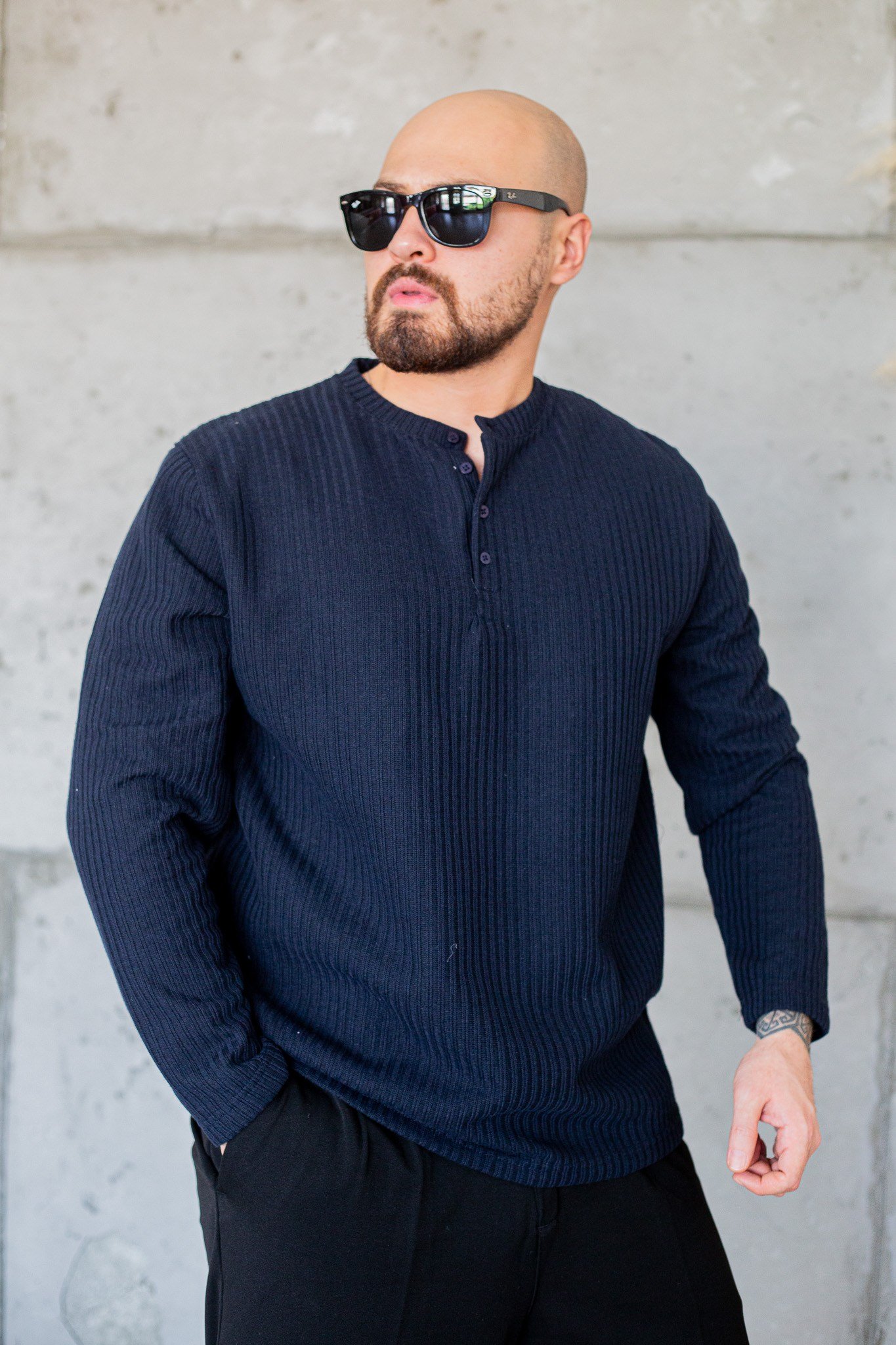Çizgi Detalı Düğmeli Sweatshirt (SVTL119)